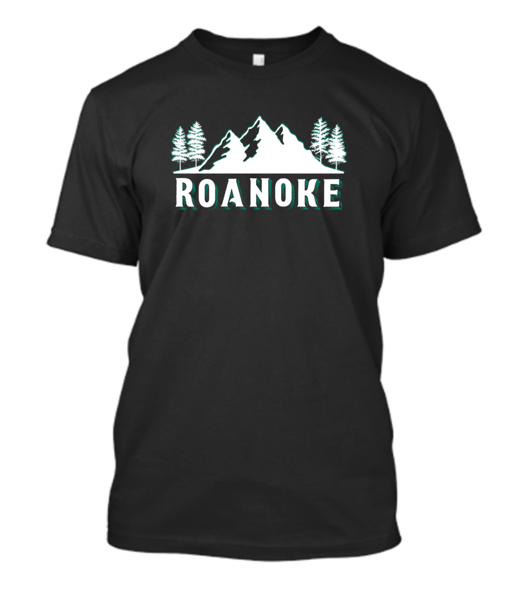 Retro Vintage Roanoke Virginia Mountains And Pine Trees T-Shirt