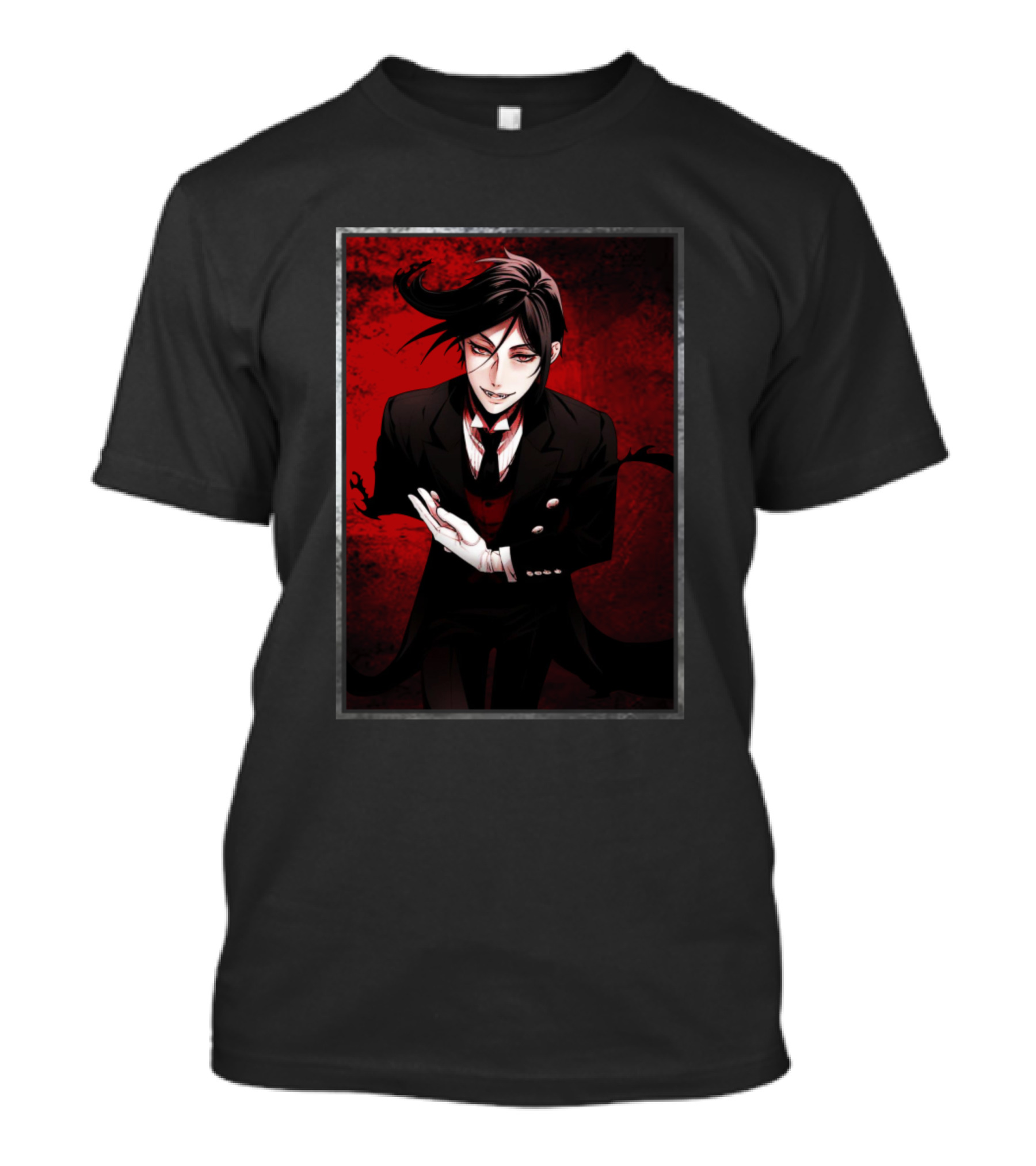 Sebastian Black Butler Anime Character On Dark T-Shirt
