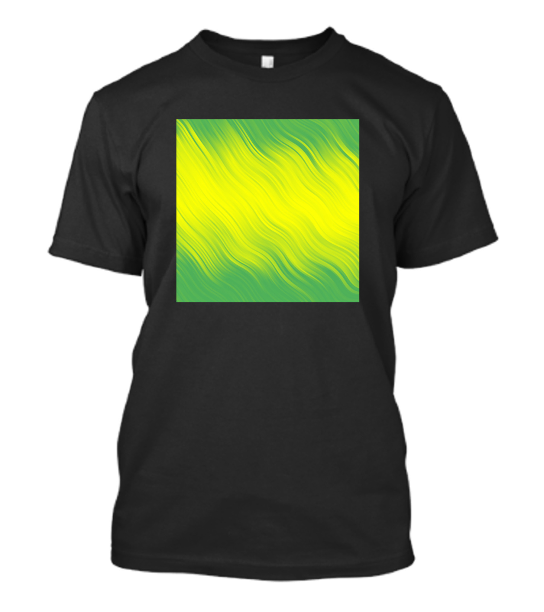 Stripes Wave Pattern Green Yellow Flow T-Shirt