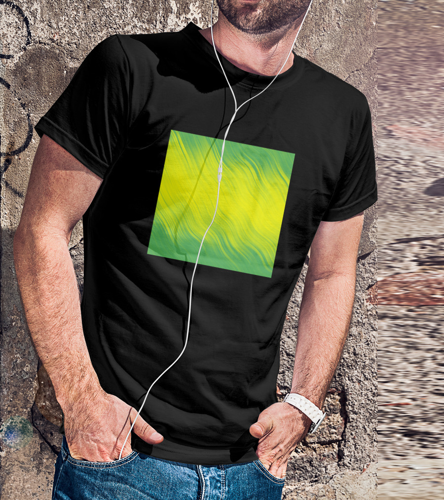 Stripes Wave Pattern Green Yellow Flow T-Shirt