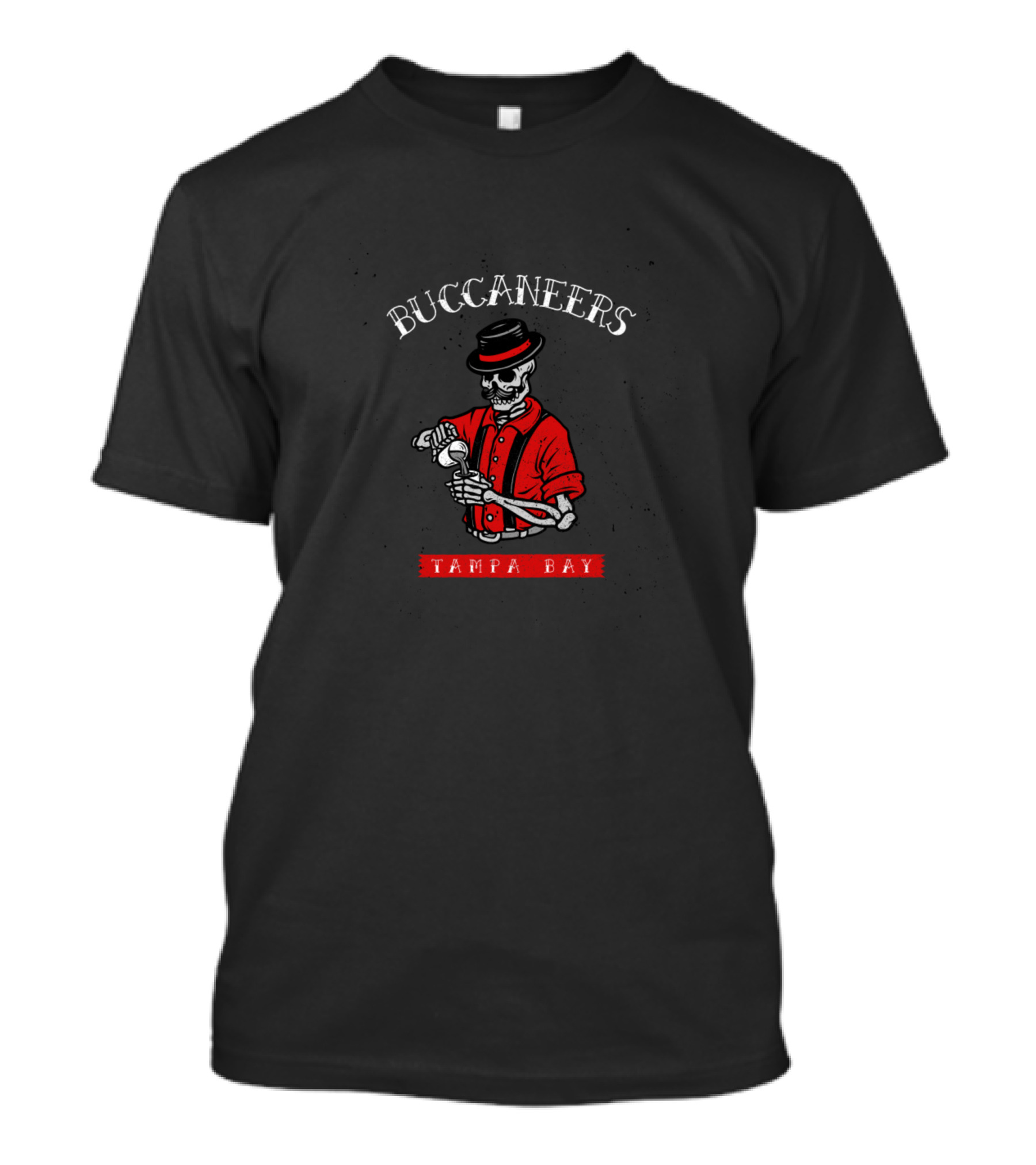 Buccaneers Skeleton Pouring Drink Tampa Bay T-Shirt