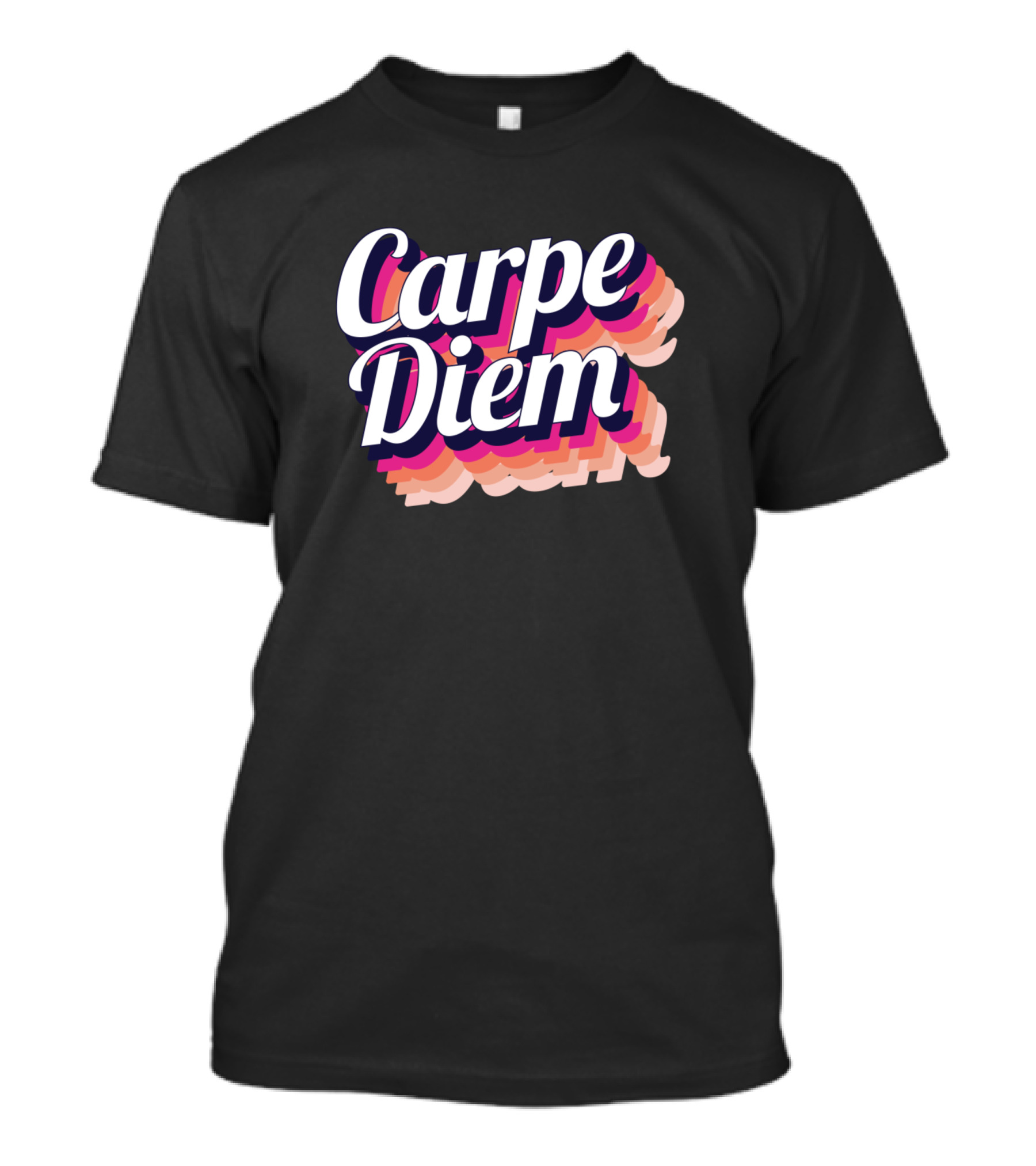 Carpe Diem Retro Pink Layered Text T-Shirt