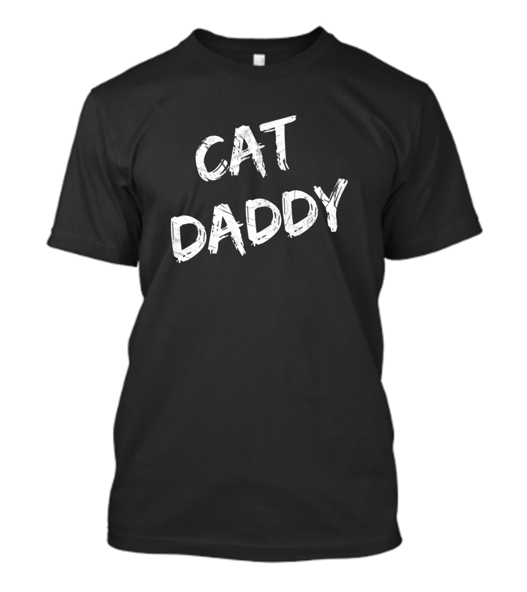 Cat Daddy Wht Text T-Shirt