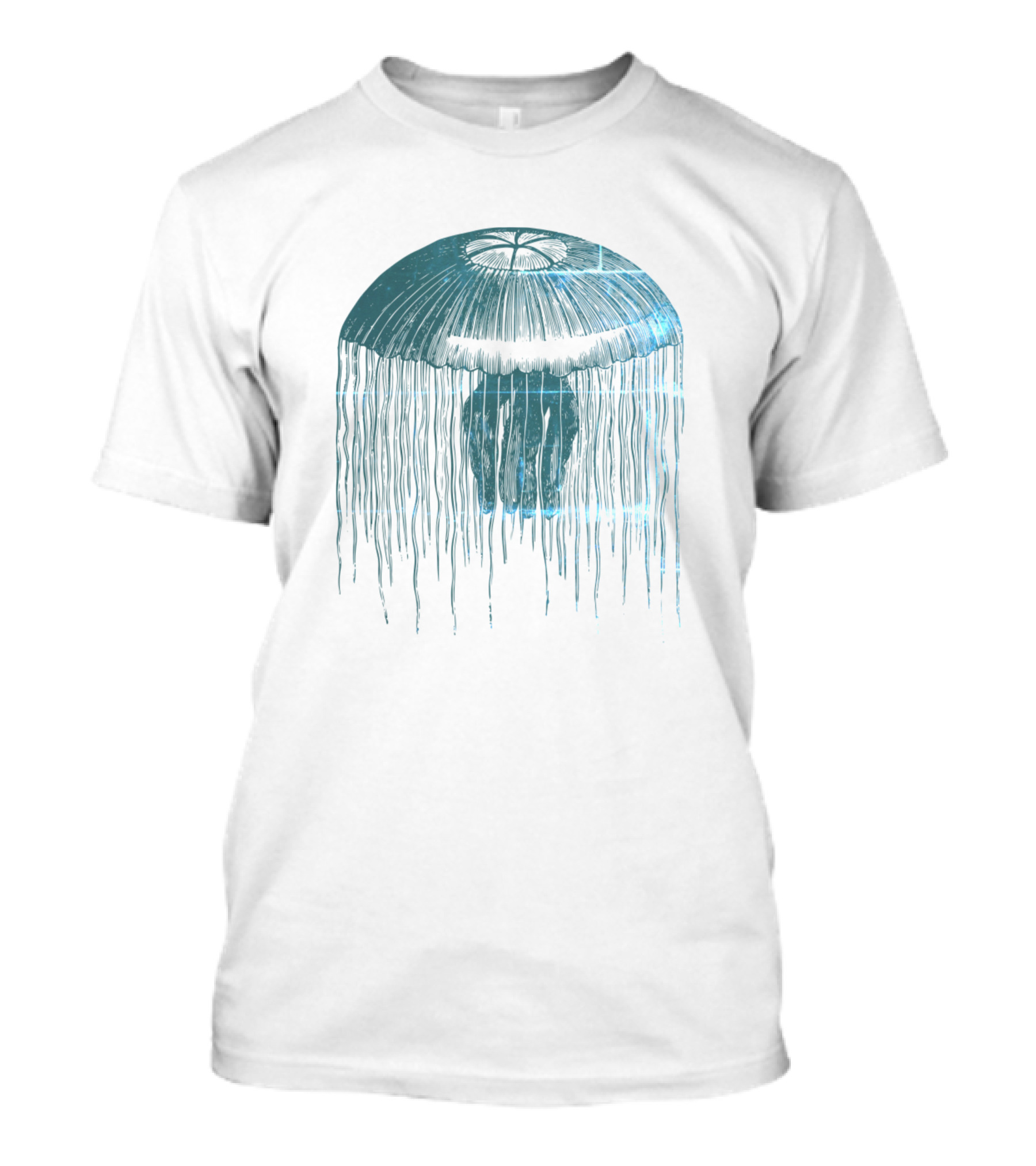 Cute Vintage Moon Jellyfish Luminescent Oceanic Beauty T-Shirt