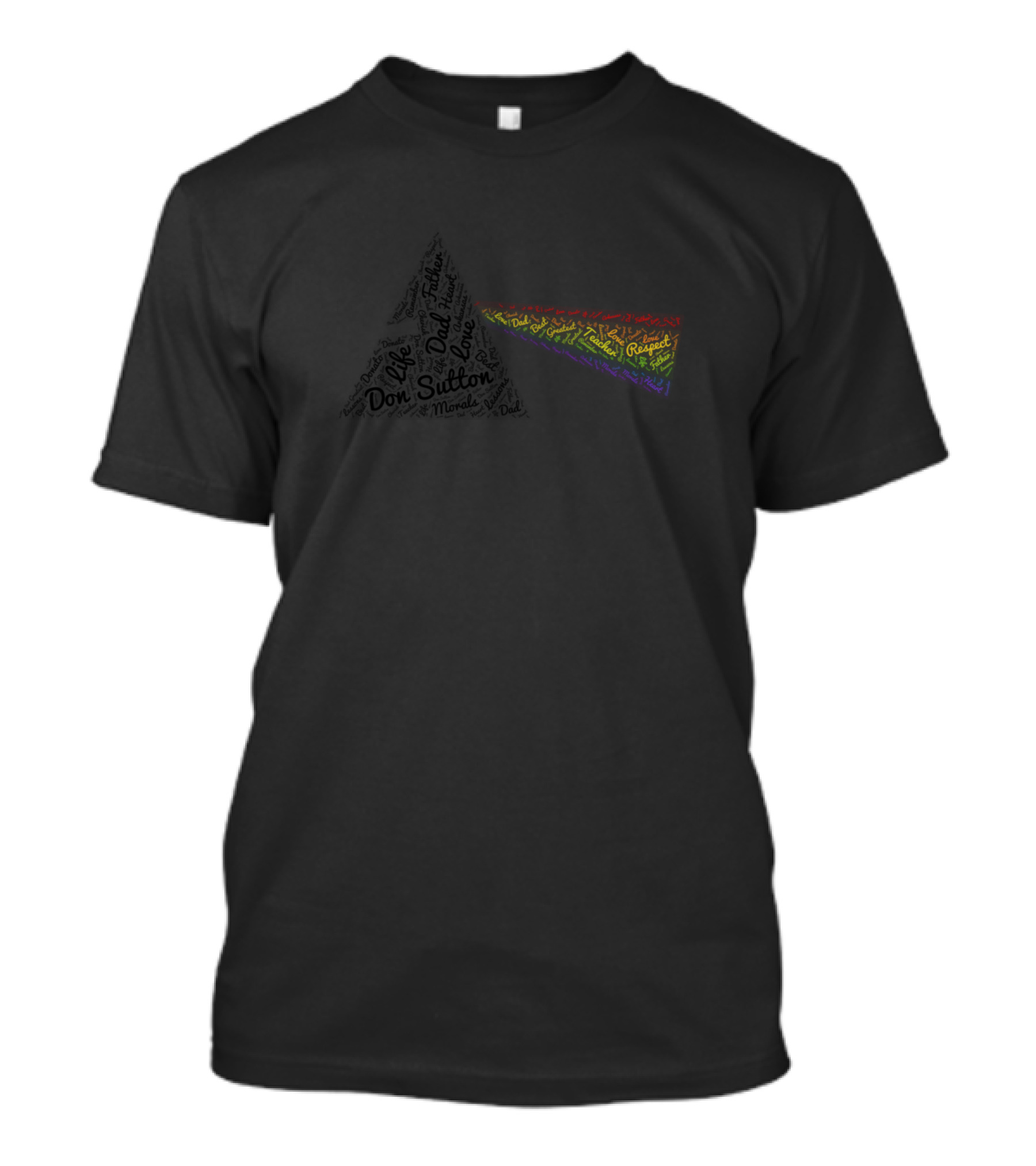 Dads Dark Side Triangular Dad Names Rainbow Spectrum T-Shirt