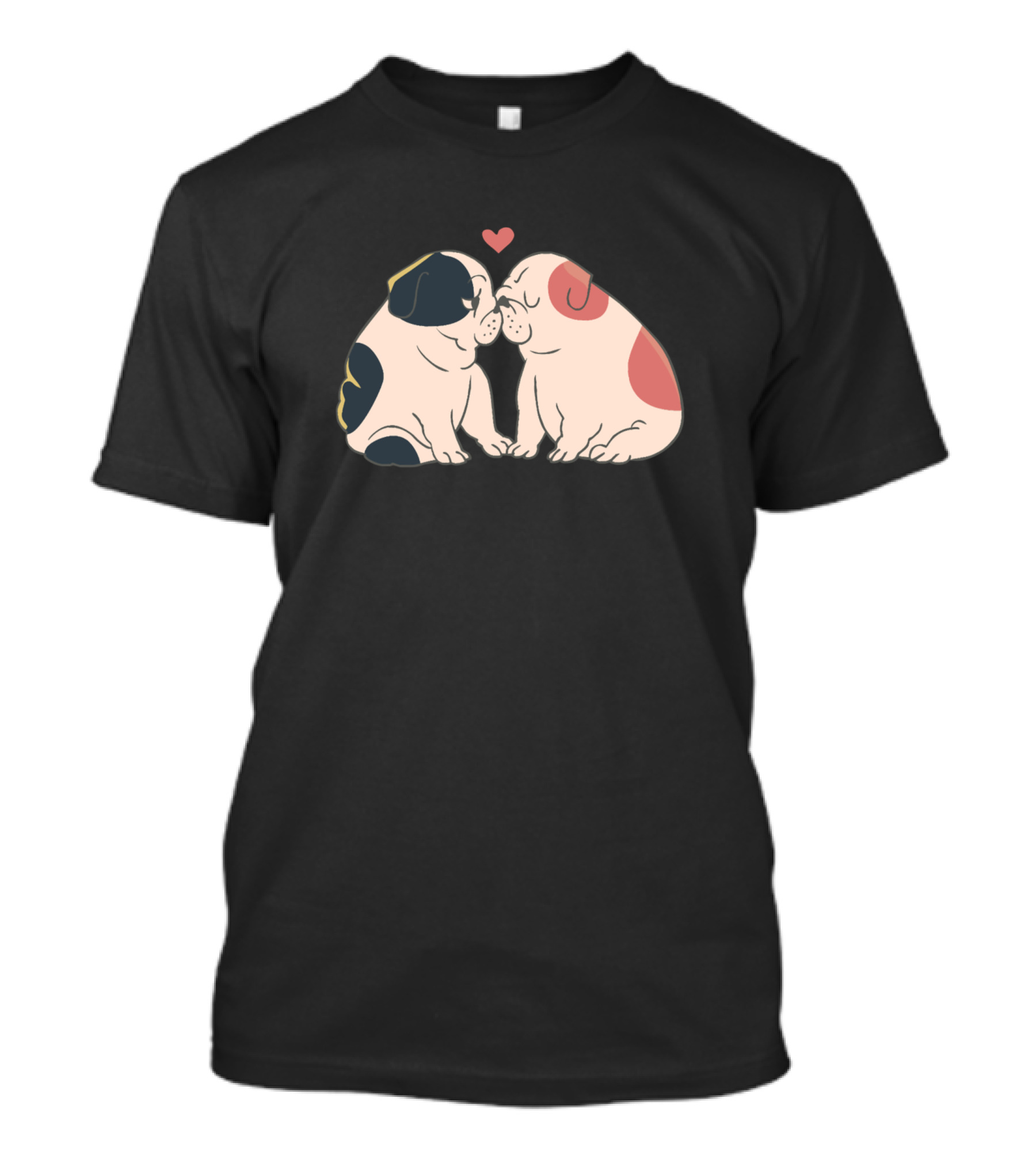 Dog English Bulldog Kisses Love Heart T-Shirt