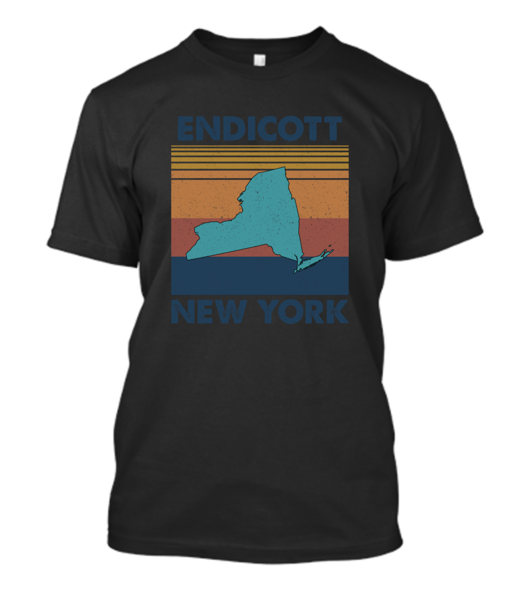Endicott New York Vintage State Outline T-Shirt