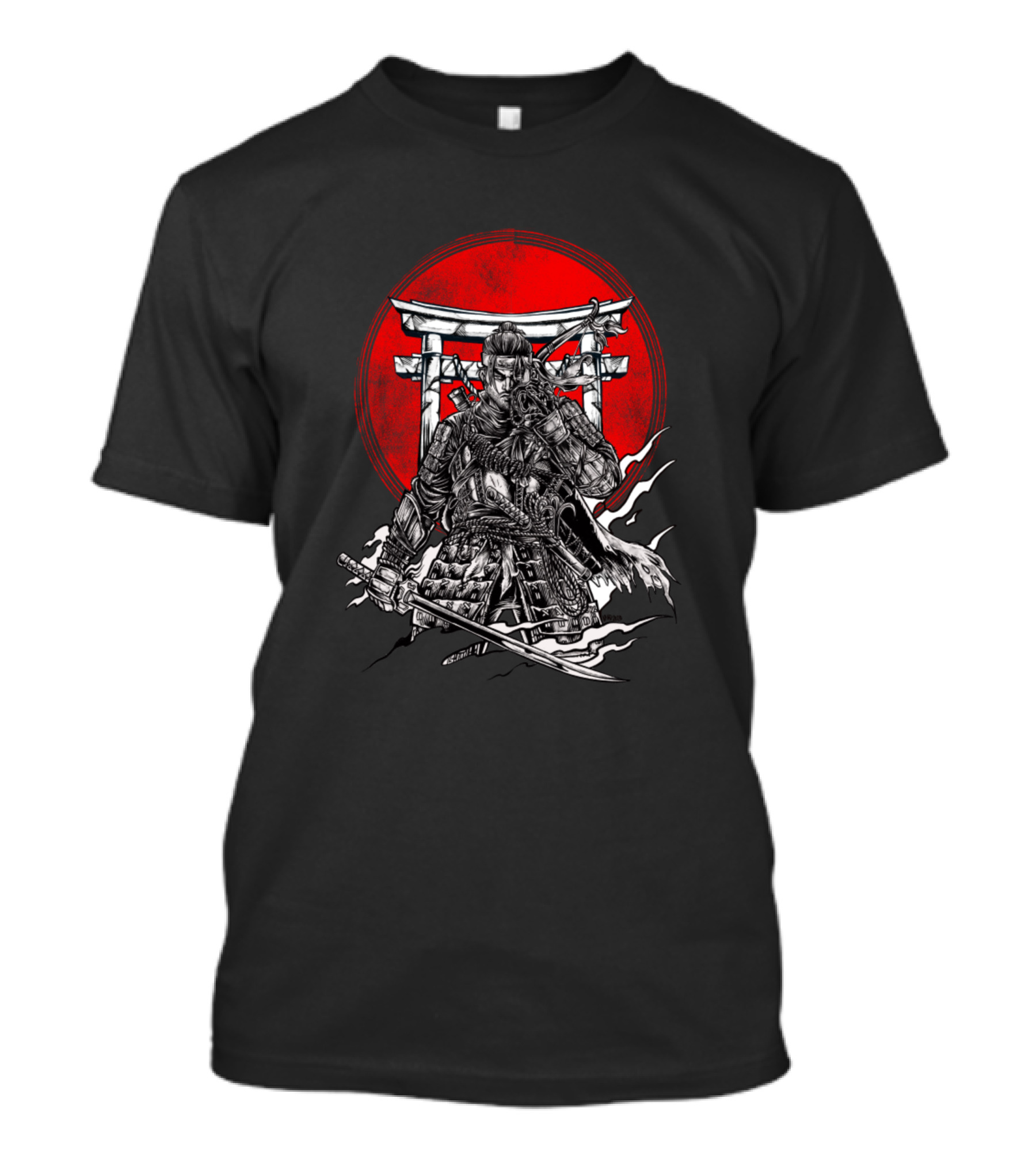 Ghost Of Tsushima Samurai Warrior Red Sun Torii Gate T-Shirt