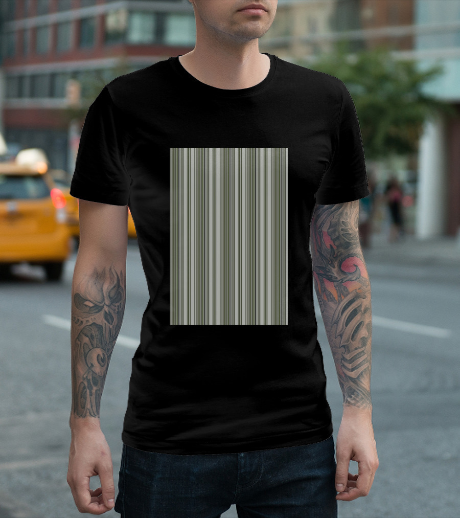 Green Stripes Vertical Pattern T-Shirt
