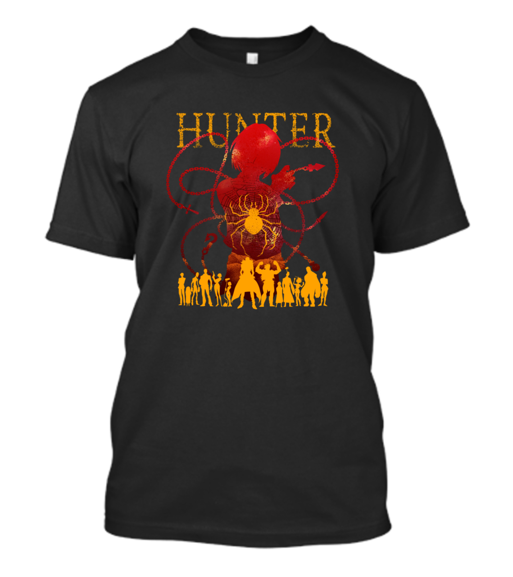 Hunter Gather Of Spider Threads With Hero Silhouette Lineup T-Shirt