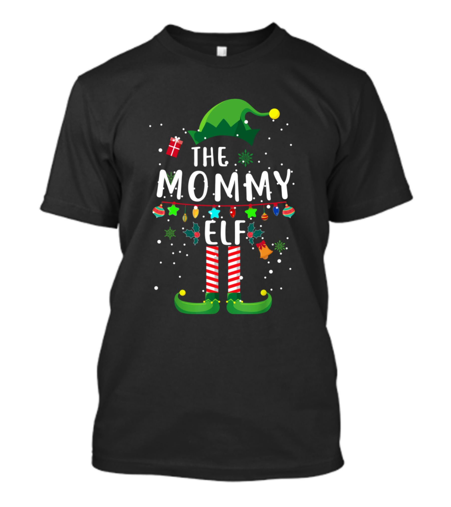The Mommy Elf Christmas Family Celebration With Holiday Decorations T-Shirt