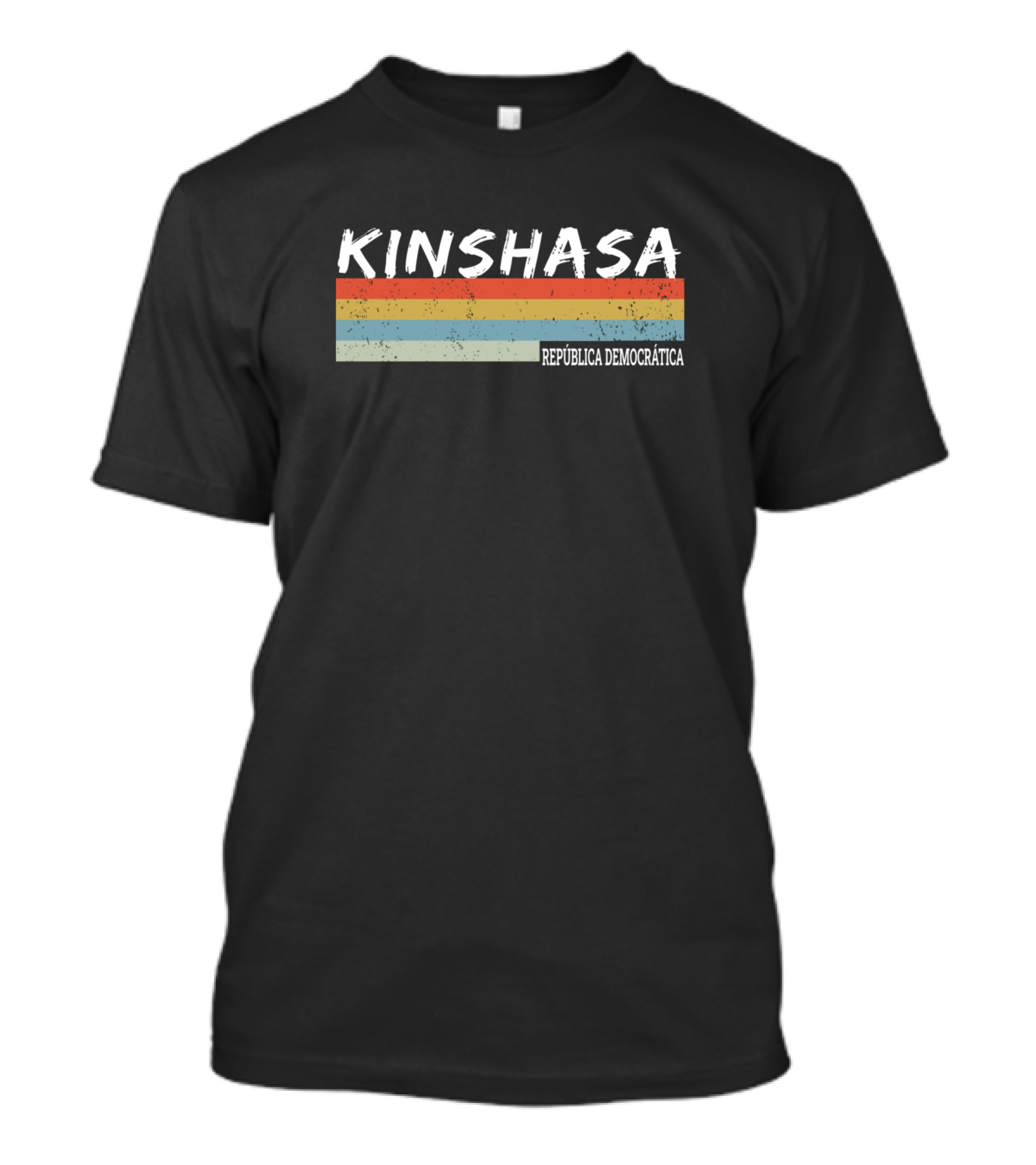 Kinshasa República Democrática Vintage Stripes T-Shirt