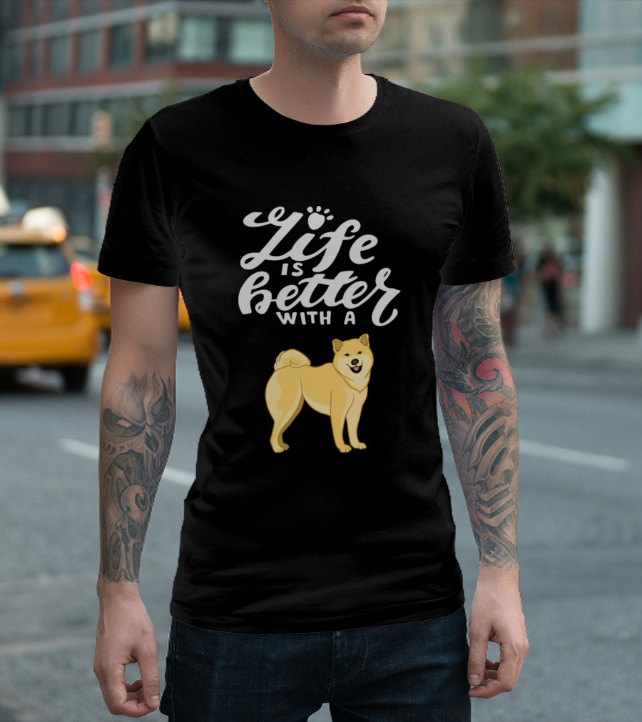 Life Is Better With A Akita Inu Pawsitive Life T-Shirt