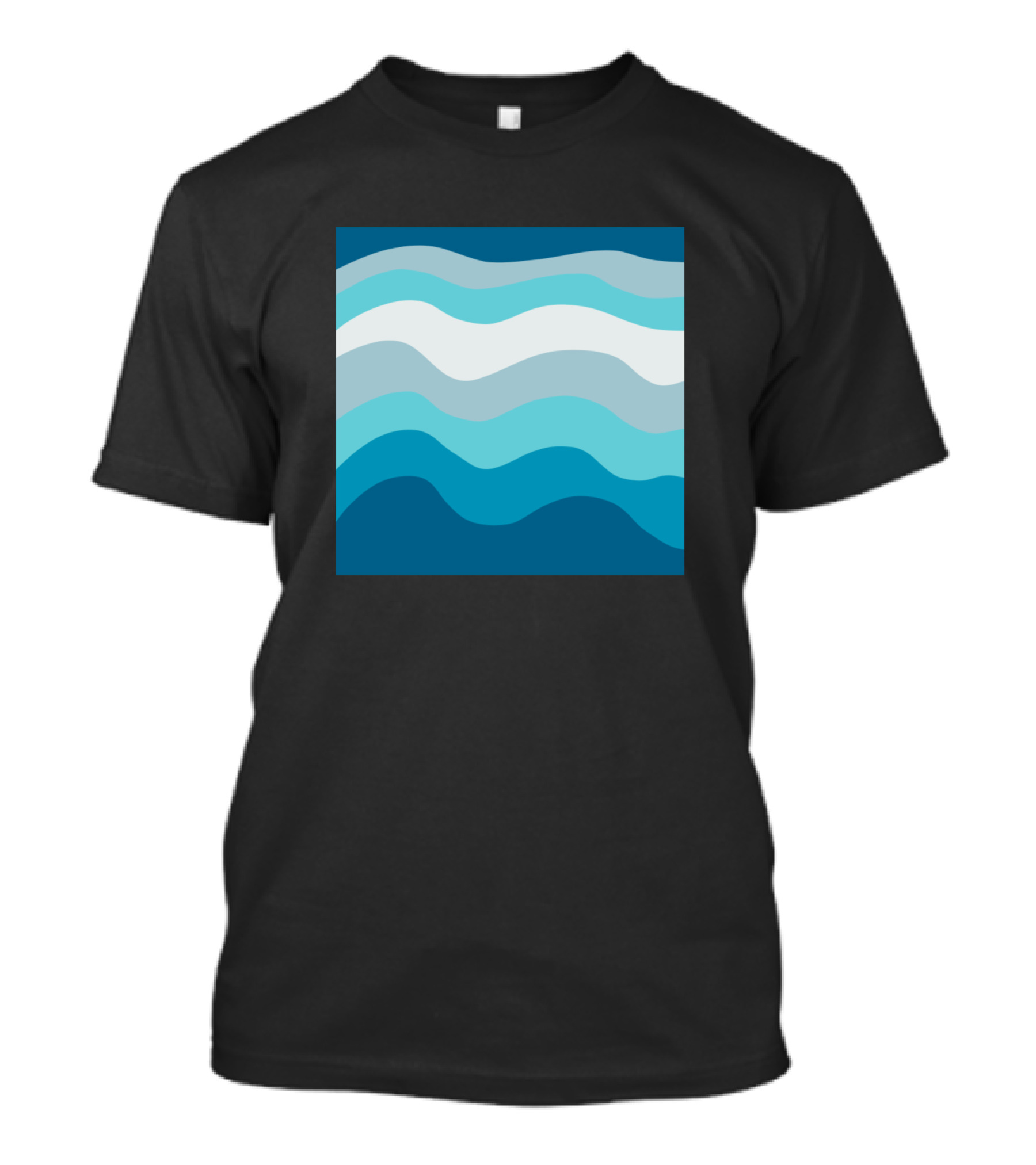 Ocean Waves Blue Wave Stripes T-Shirt