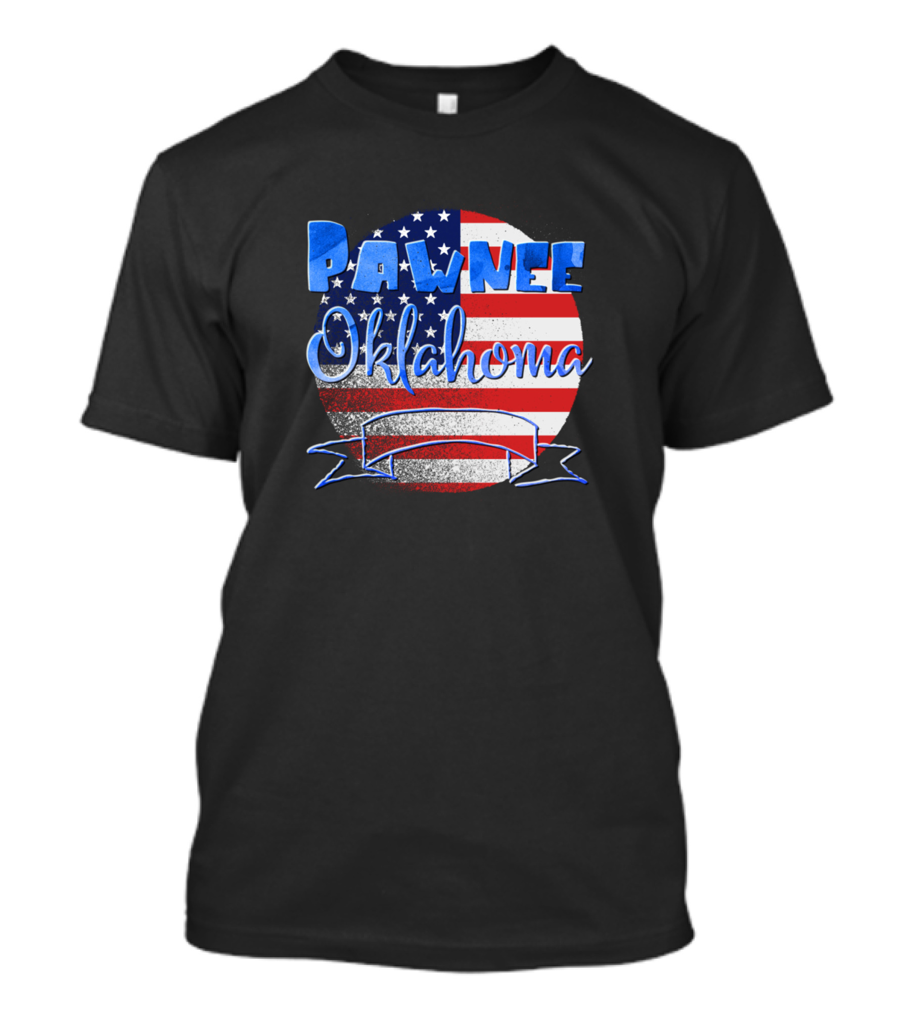 Pawnee Oklahoma American Flag Background T-Shirt