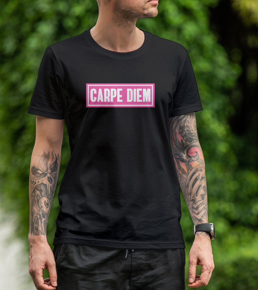 Carpe Diem Pink Bold Block Lettering T-Shirt