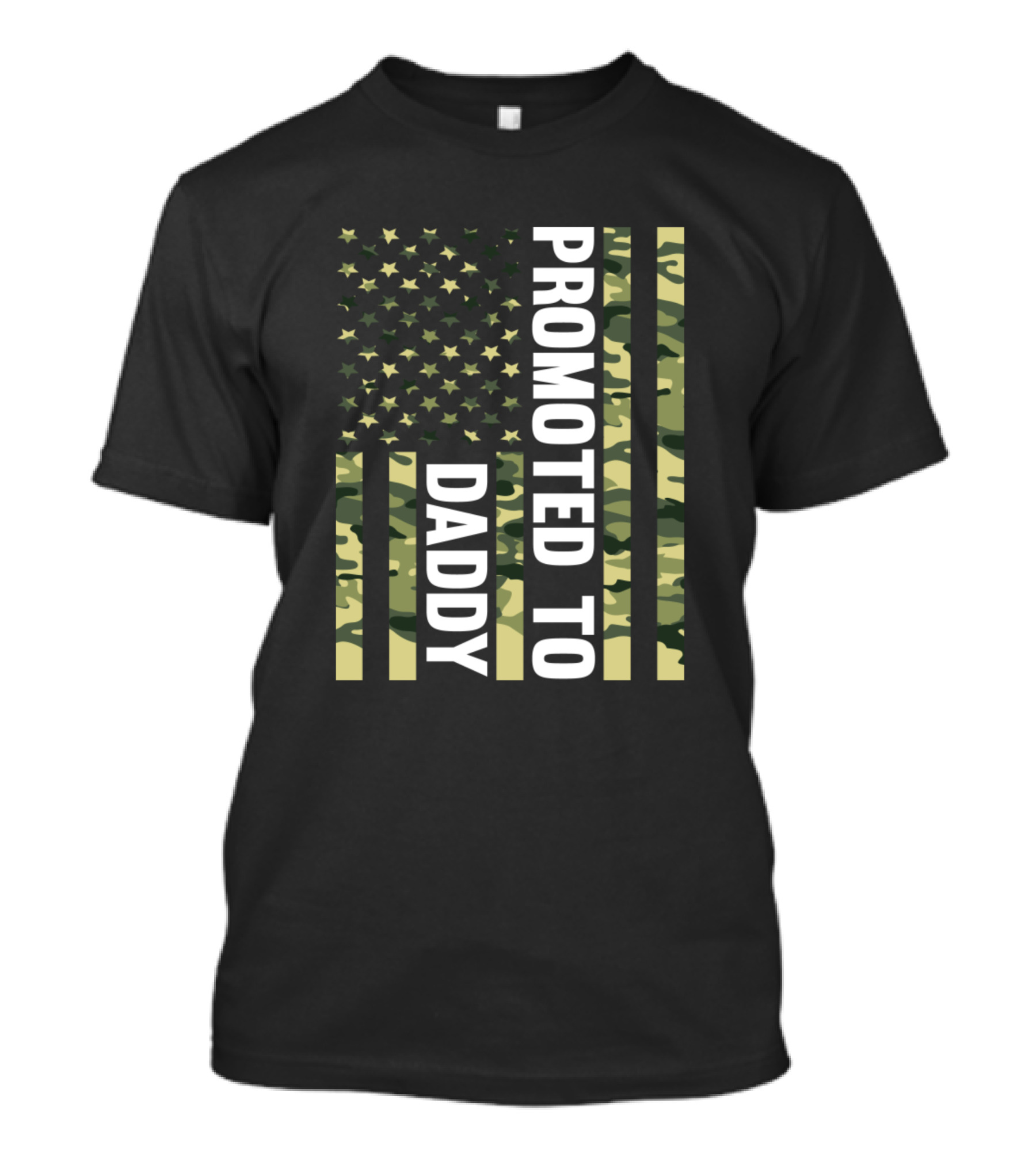 Promoted To Daddy American Flag Camo Stars Stripes T-Shirt
