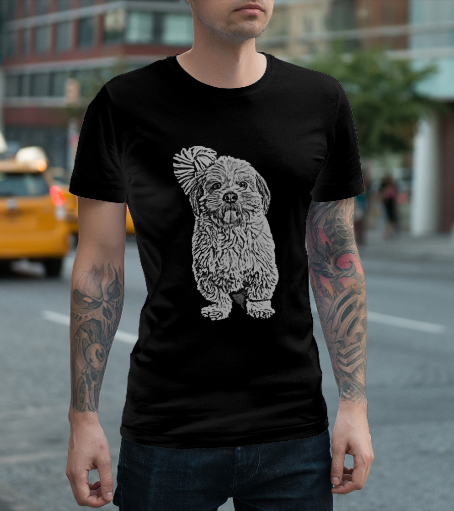 Shih Tzu Love Fluffy Sketch T-Shirt