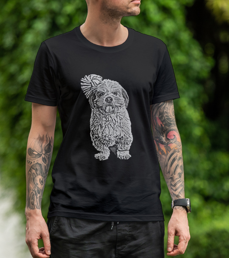 Shih Tzu Love Fluffy Sketch T-Shirt