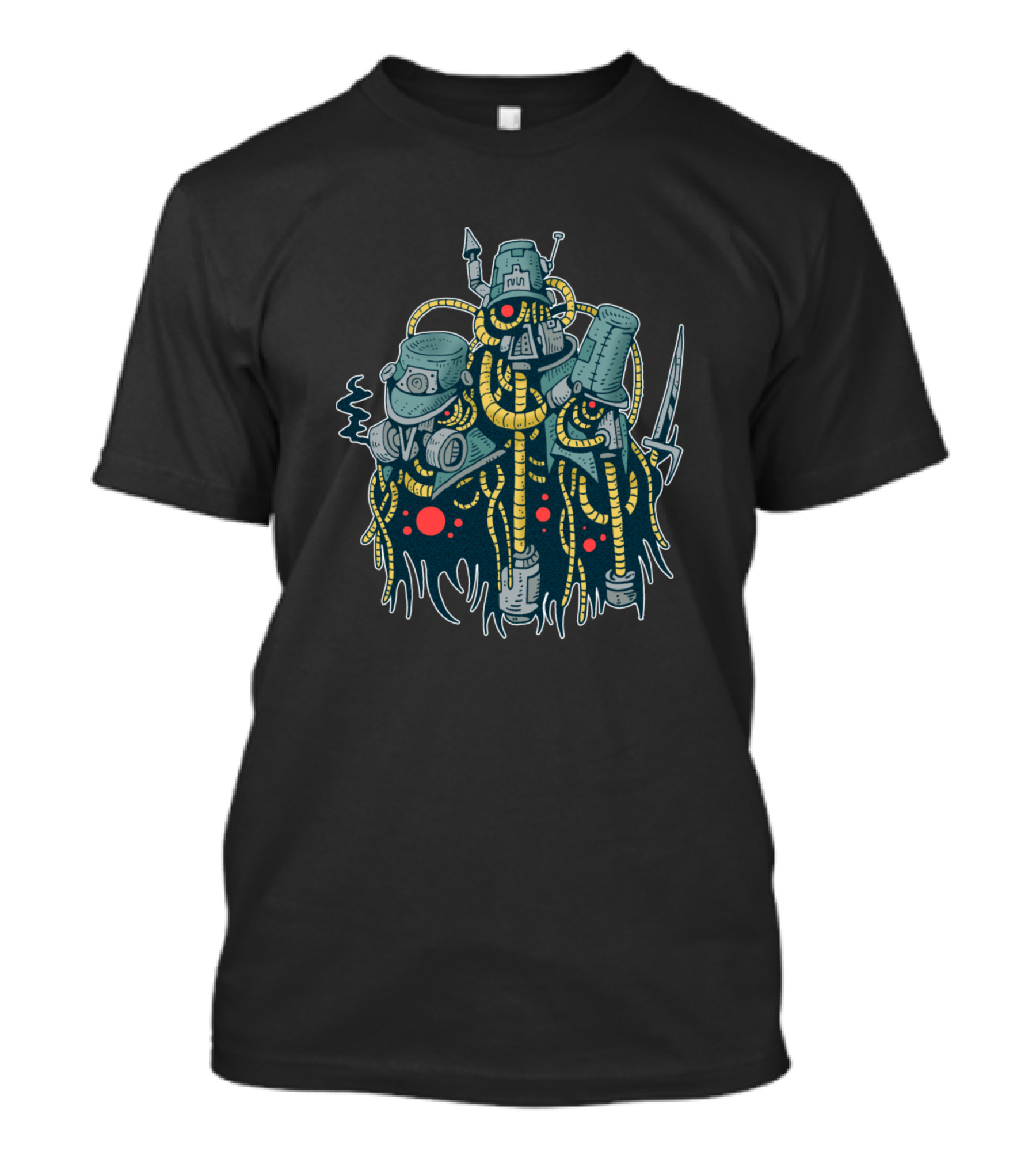 Steampunk Dood Robot Warriors With Tentacles And Helmets T-Shirt