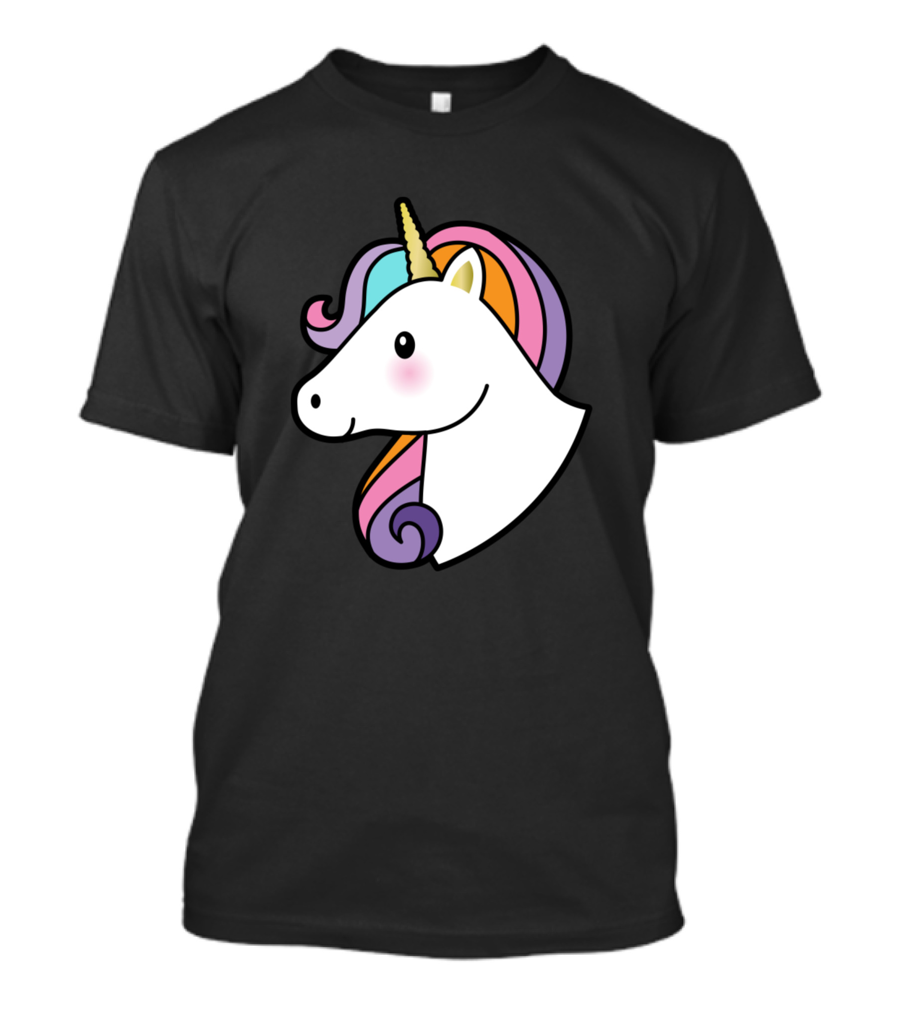 Unicorn Head Colorful Pastel Mane T-Shirt