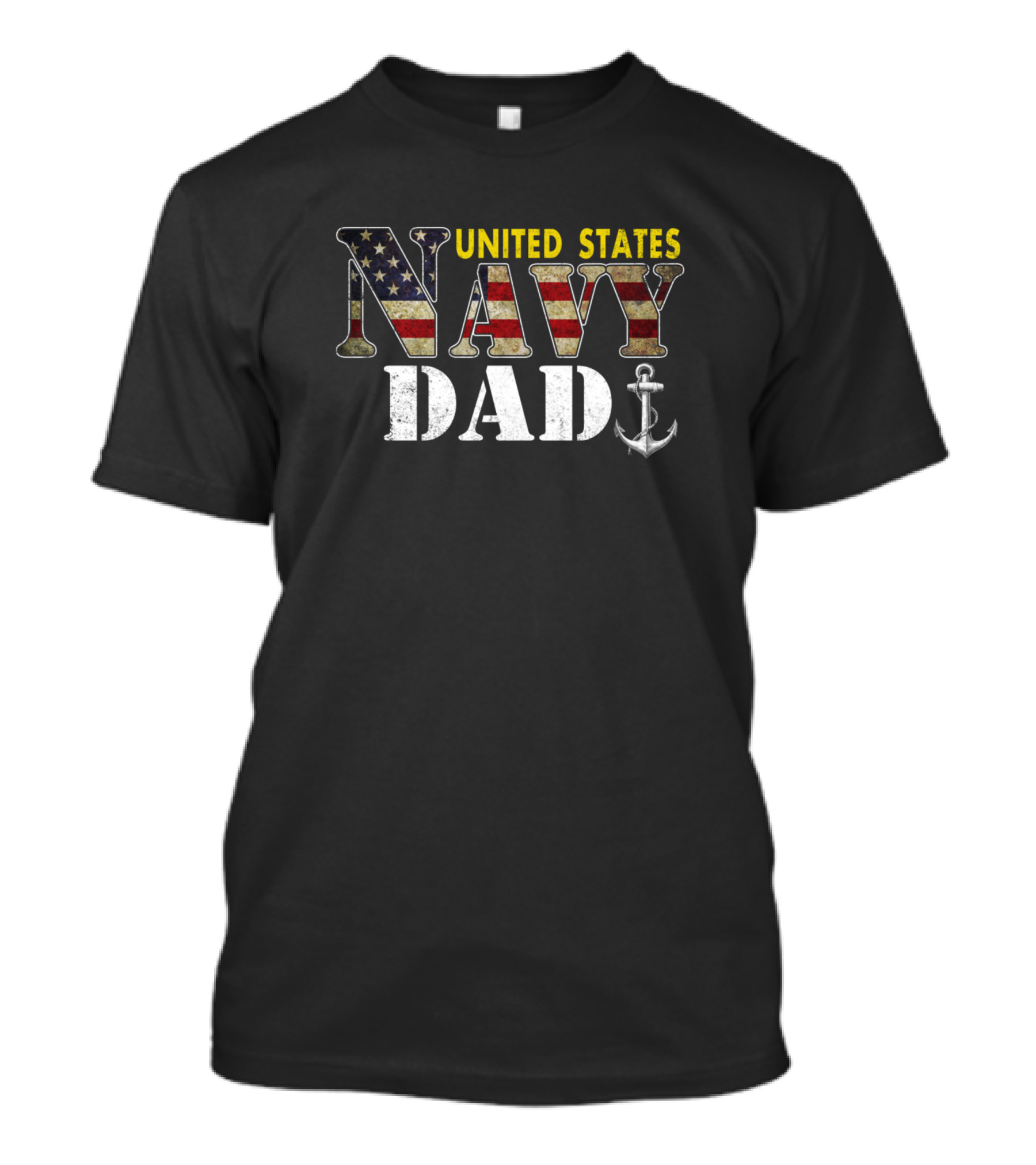 United States Navy Dad American Flag Anchor Pride T-Shirt