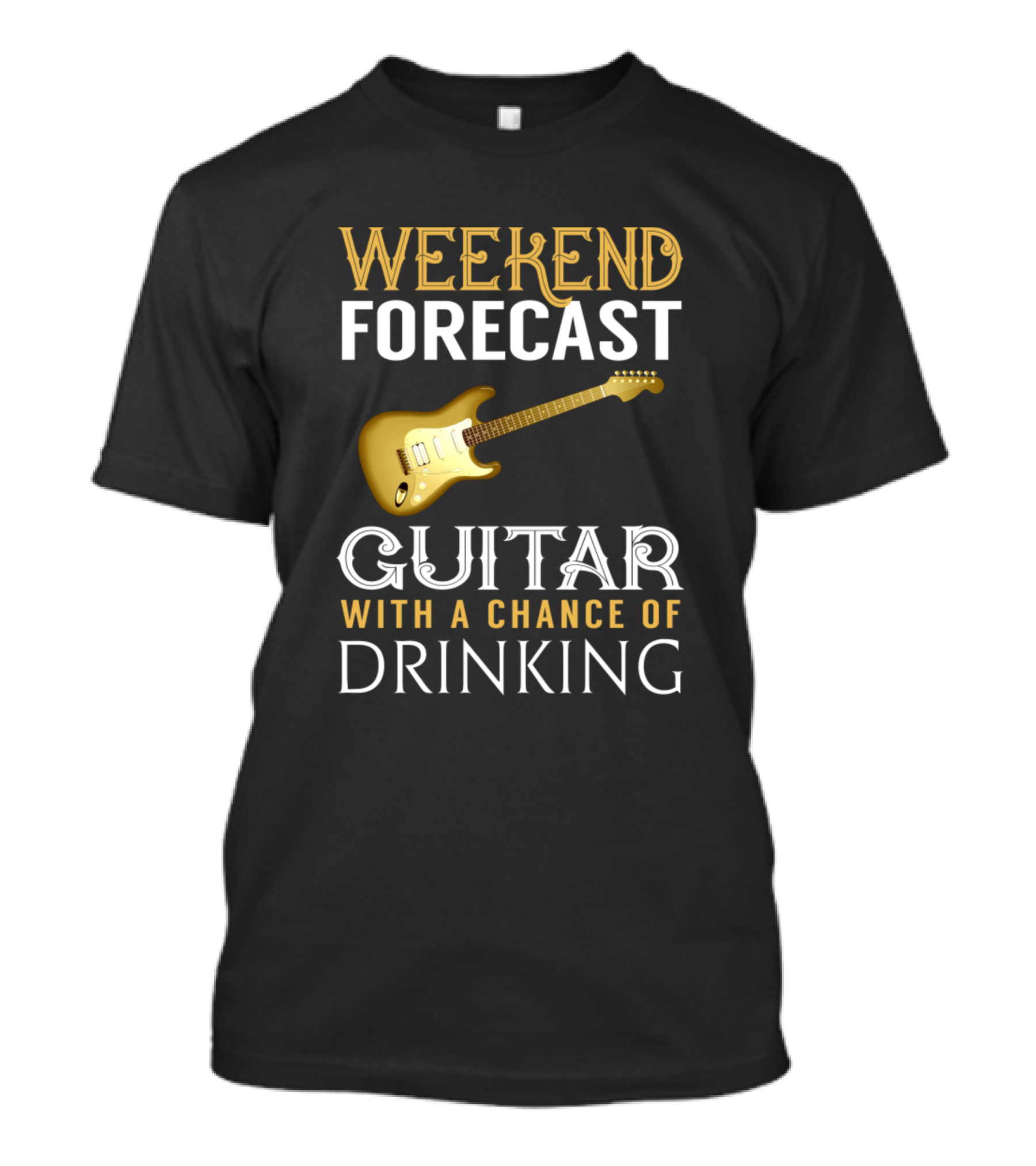Weekend Forecast Guitar With A Chance Of Drinking Electric Guitar T-Shirt
