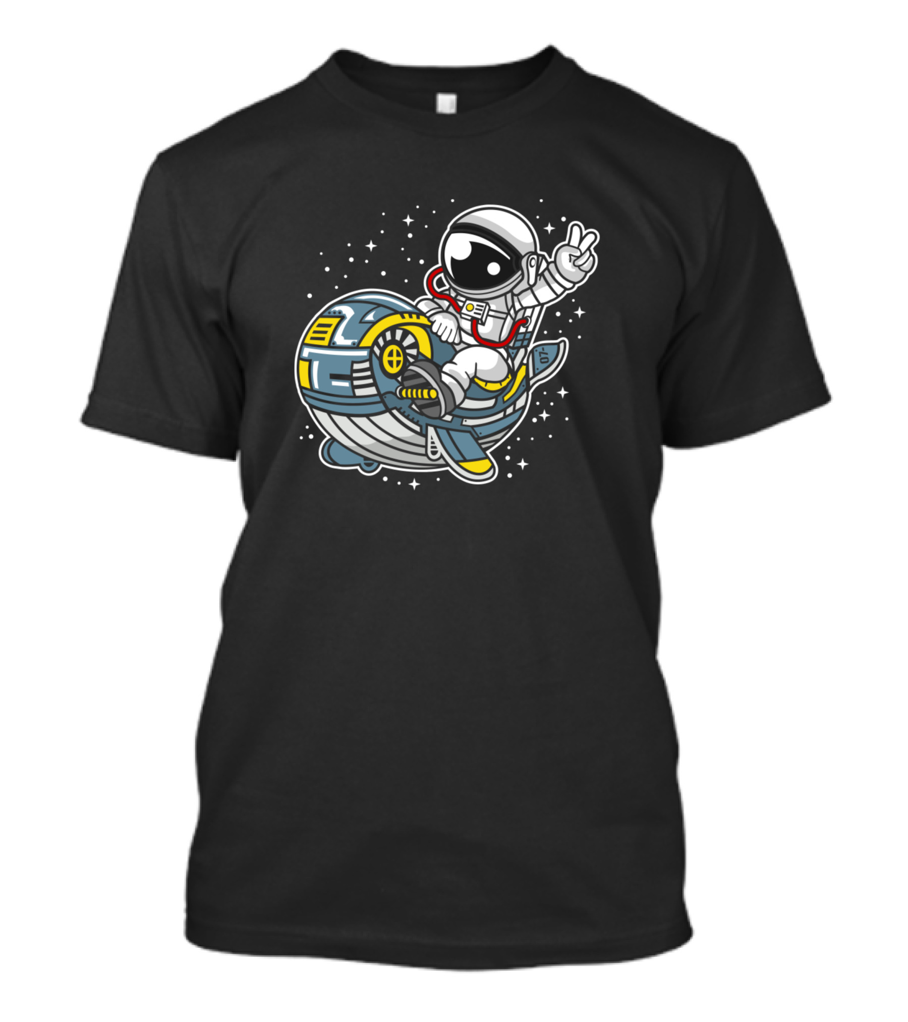 Astronaut Riding Spacecraft With Orca T-Shirt