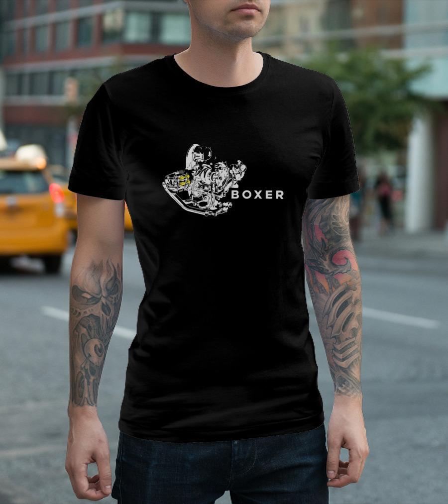 Boxer Motorcycle Engine Sketch With Mechanical Details T-Shirt