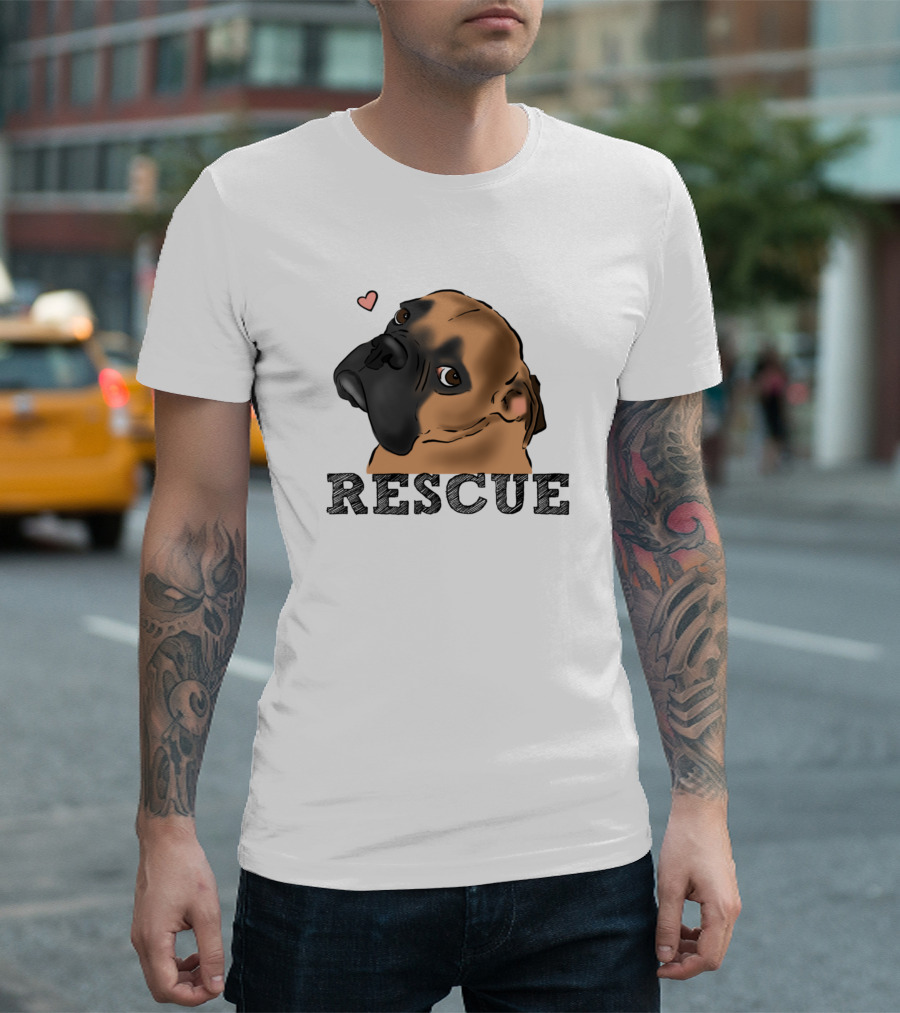 Rescue Dog Boxer Mom Adopt Don't Shop Compassionate Boxer Rescue T-Shirt