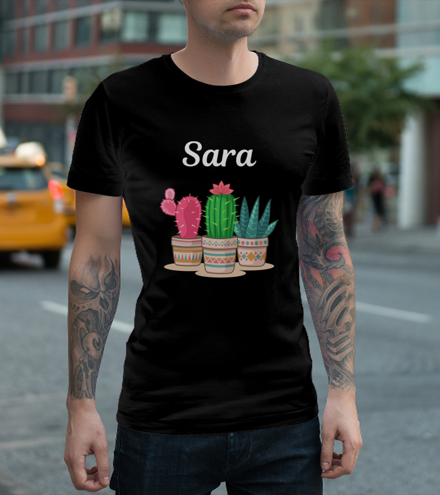 Sara Cactus Trio in Decorative Pots T-Shirt