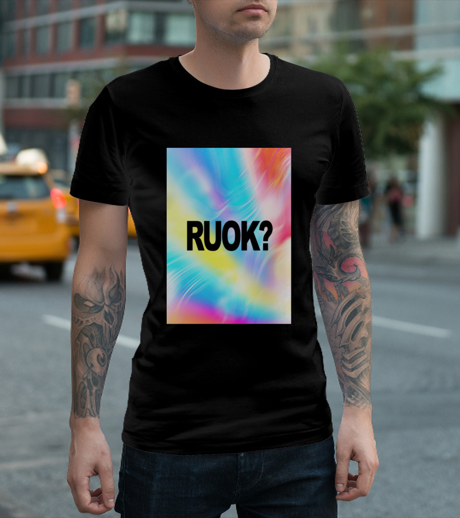 RUOK? Carrot Nose Snowman Gradient Background T-Shirt