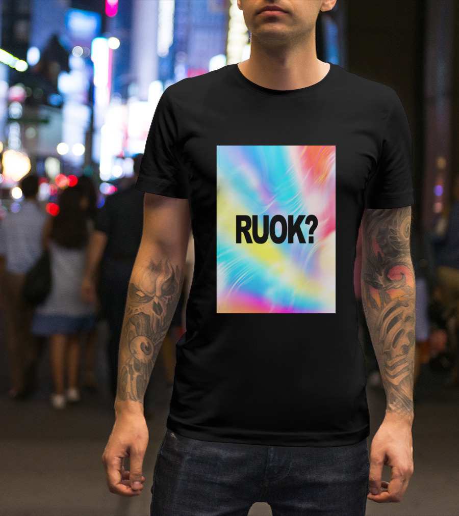RUOK? Carrot Nose Snowman Gradient Background T-Shirt