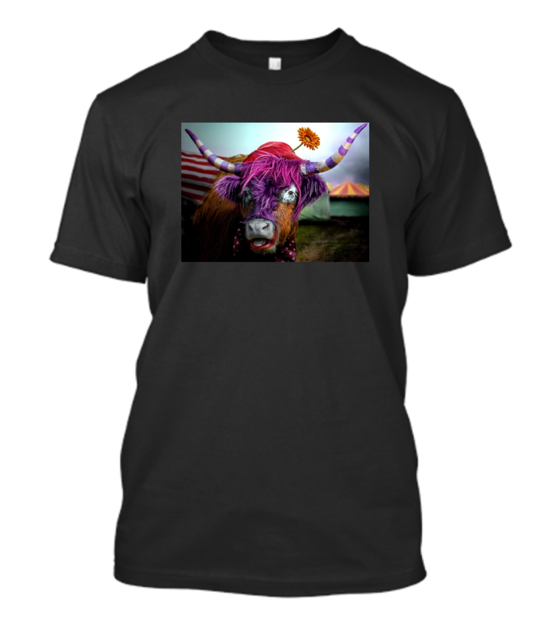 Clown Cow Circus Festival Horns And Tent T-Shirt