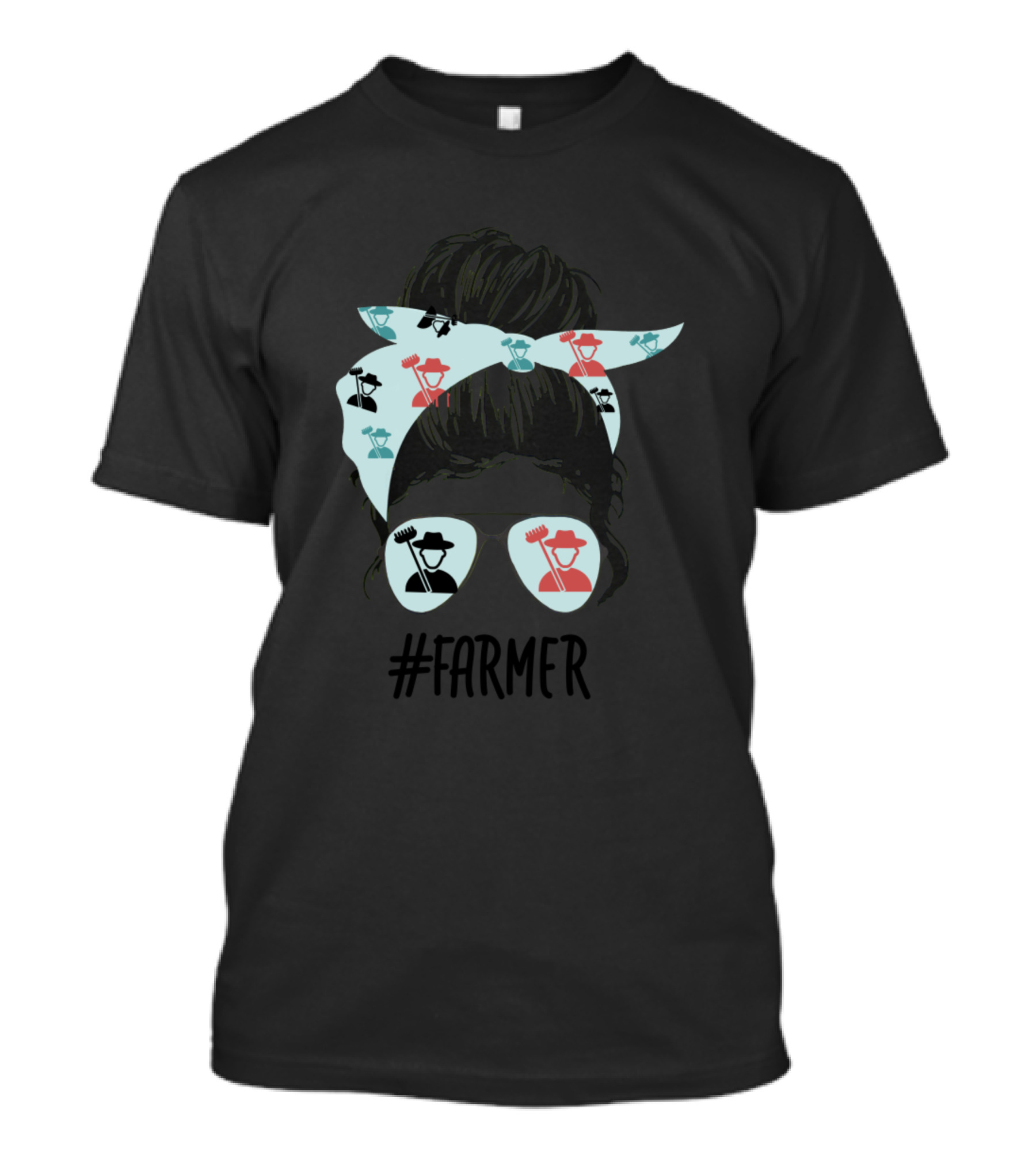Farmer Crazy Farmer Life Retro Bandana Sunglasses T-Shirt
