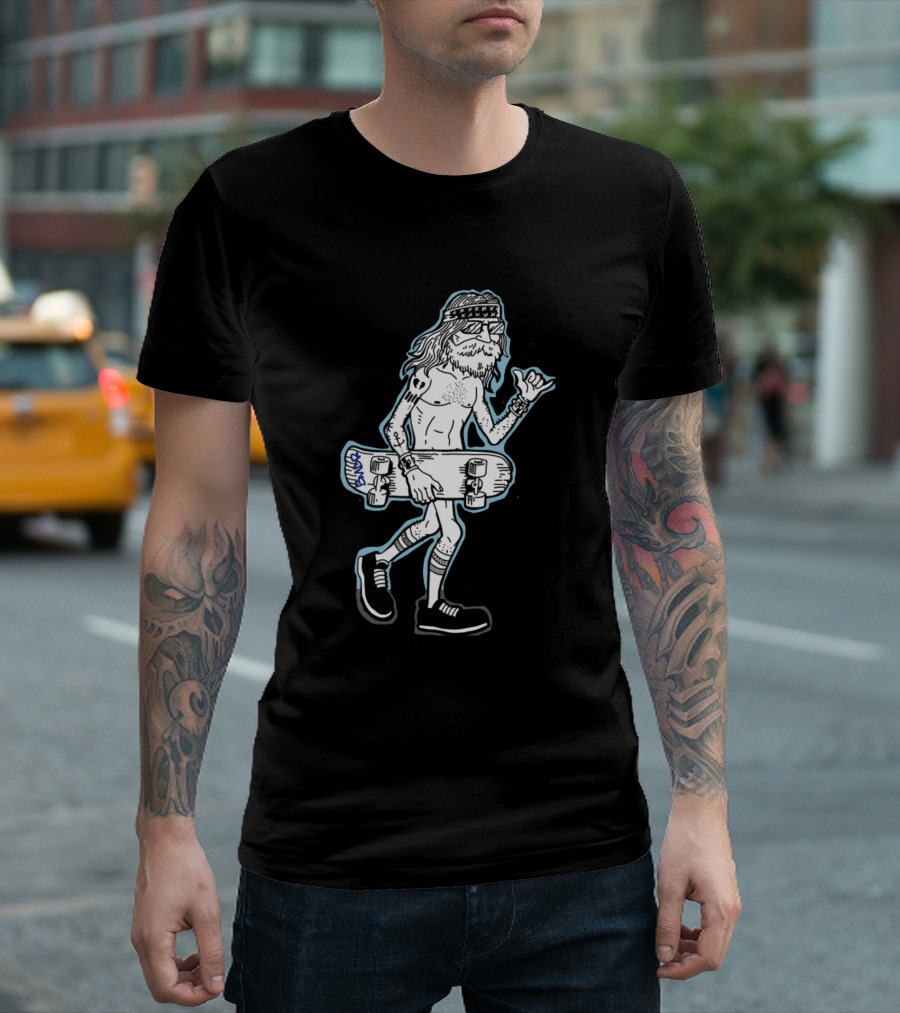 Hippie Skater Shaka Barefoot Wanderer T-Shirt