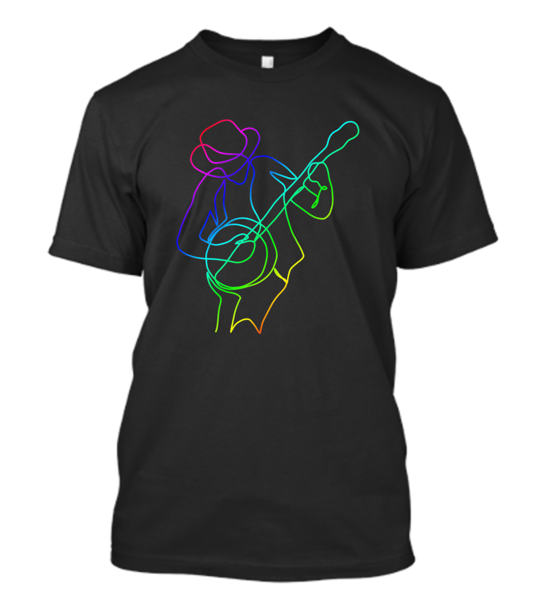 Music Is Life Vibrant Man Playing Banjo Guitar T-Shirt