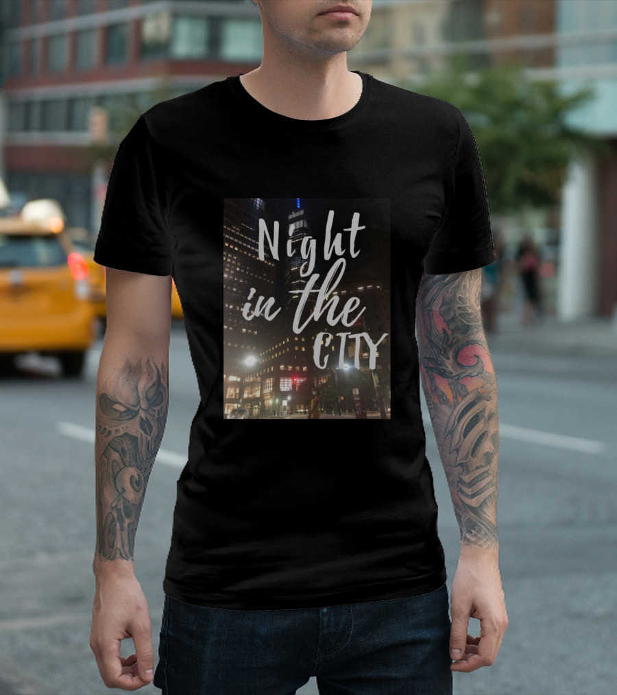 Night in the City Skyscrapers Lights Urban Evening T-Shirt