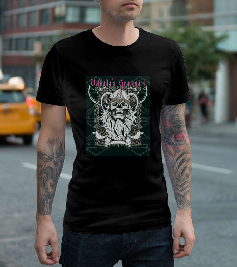 Valhalla's Graveyard Skull Norse Viking Warrior Helmet T-Shirt