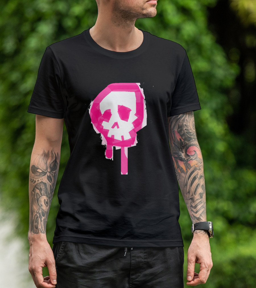 Pinkskull Pixelated Dripping Skull T-Shirt