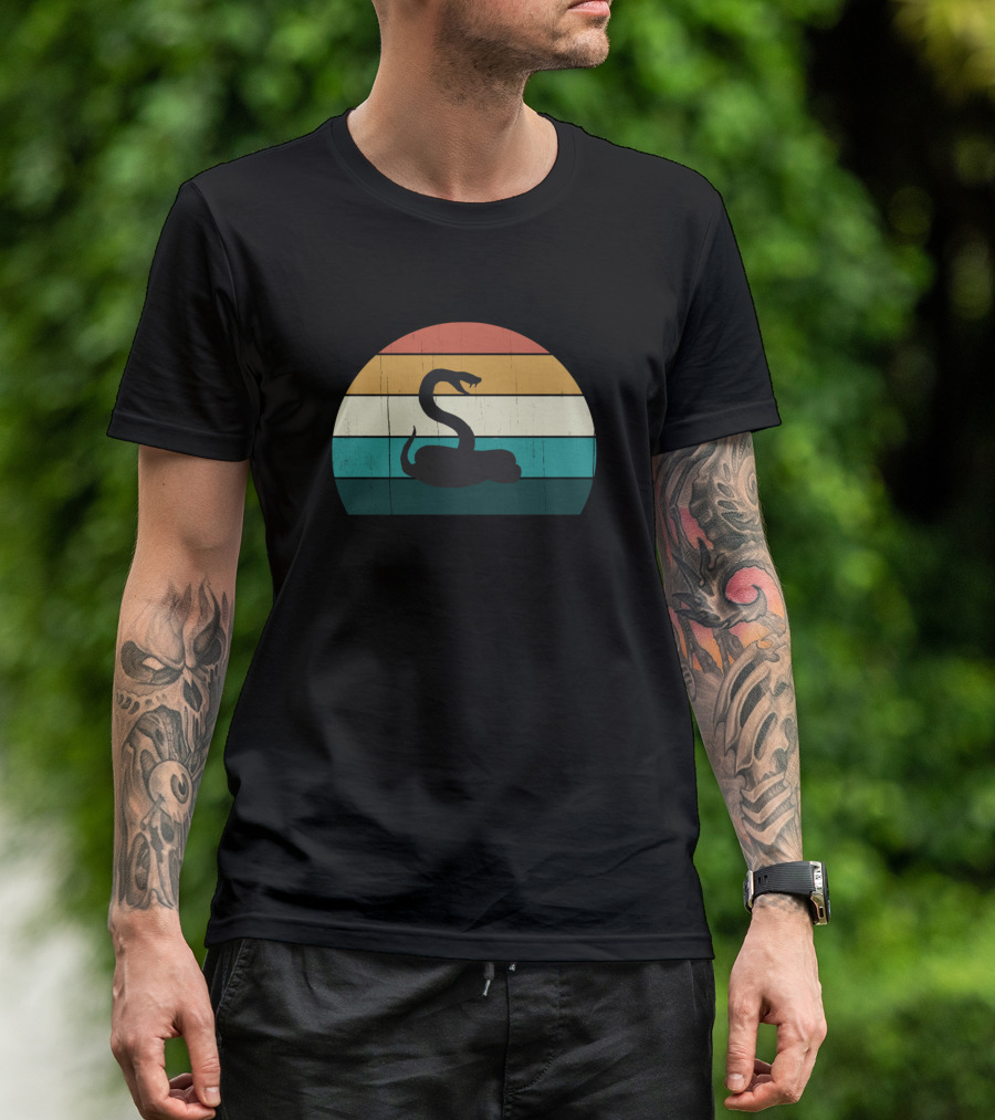 Retro Sunset Cobra Snake Cool Vintage Serpent Love T-Shirt