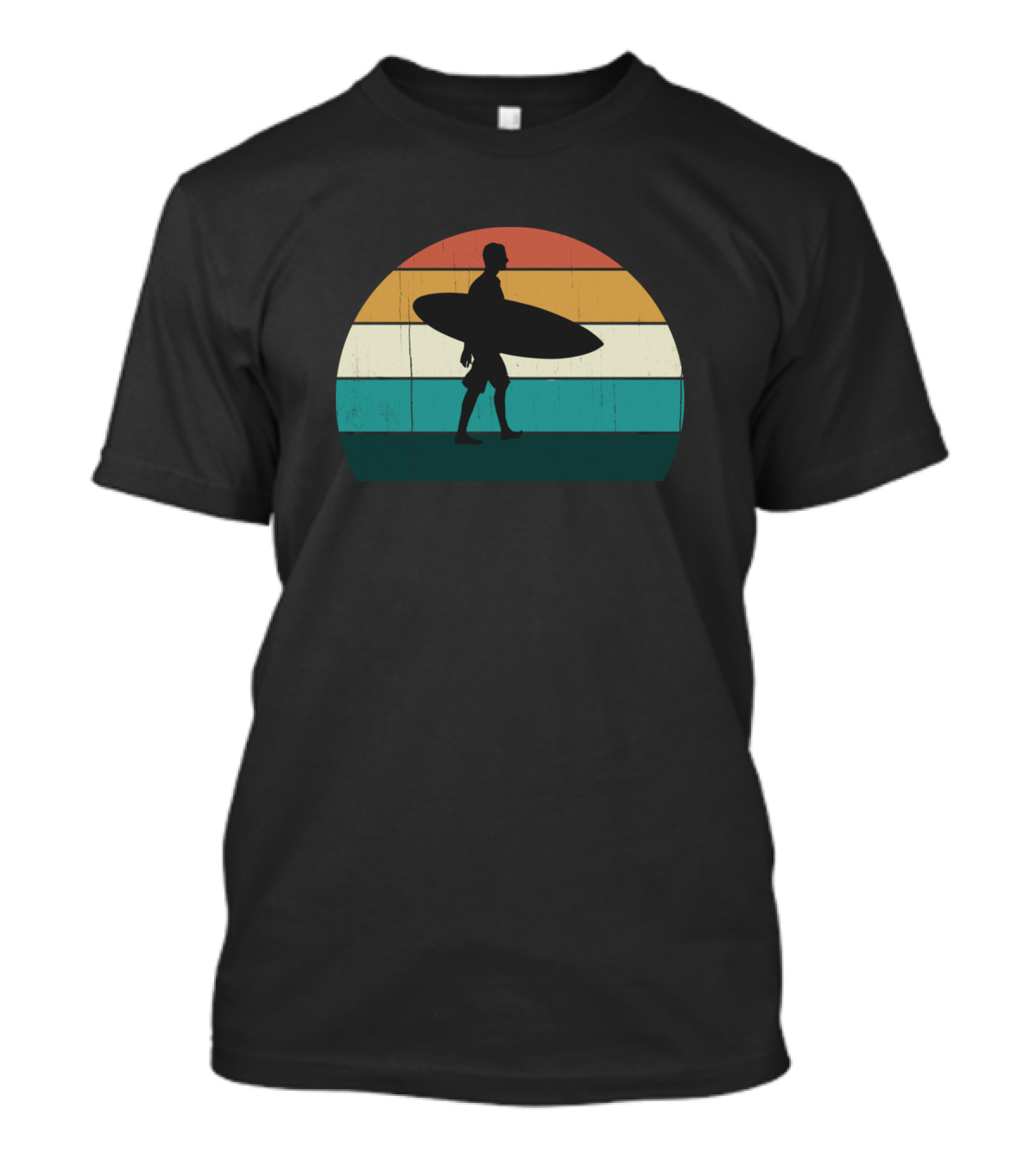 Retro Vintage Surfer Sunset Beach Sun Surfing T-Shirt