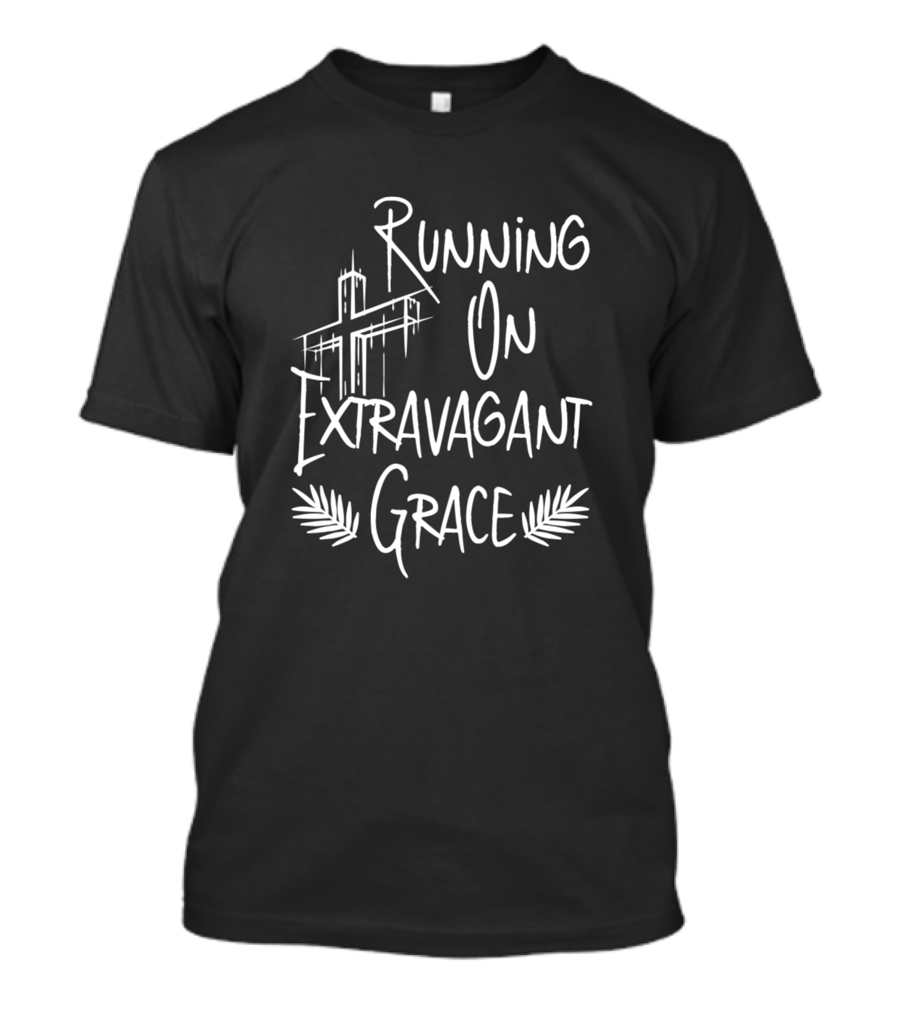 Running On Extravagant Grace Bible Christianity Cross T-Shirt
