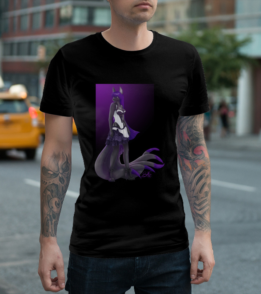 Tayken Loli Goth Anthro Anime Fox Girl Purple Goth Aesthetic T-Shirt