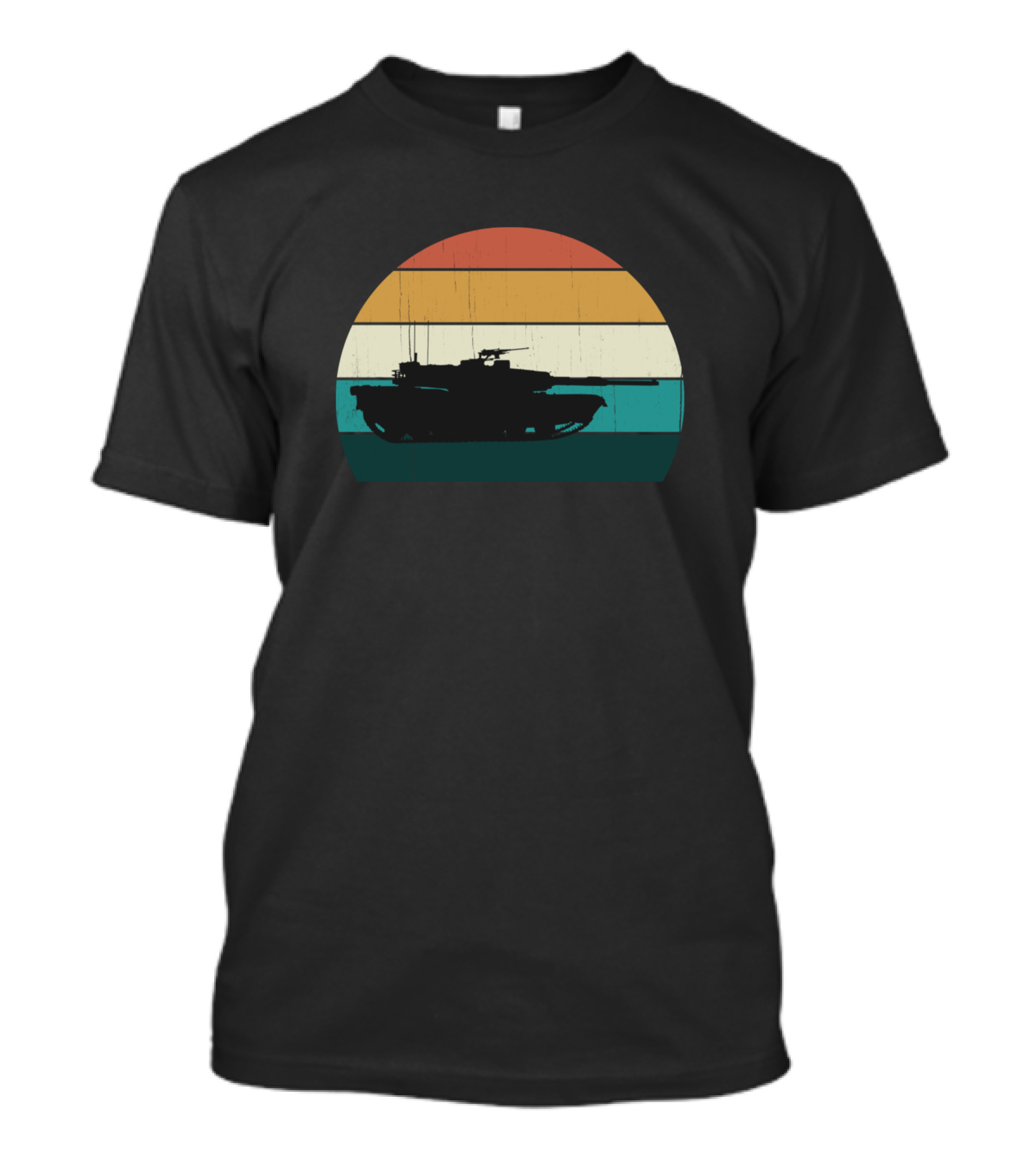 Vintage Abrams M1 American Main Battle Tank Retro Sunset T-Shirt