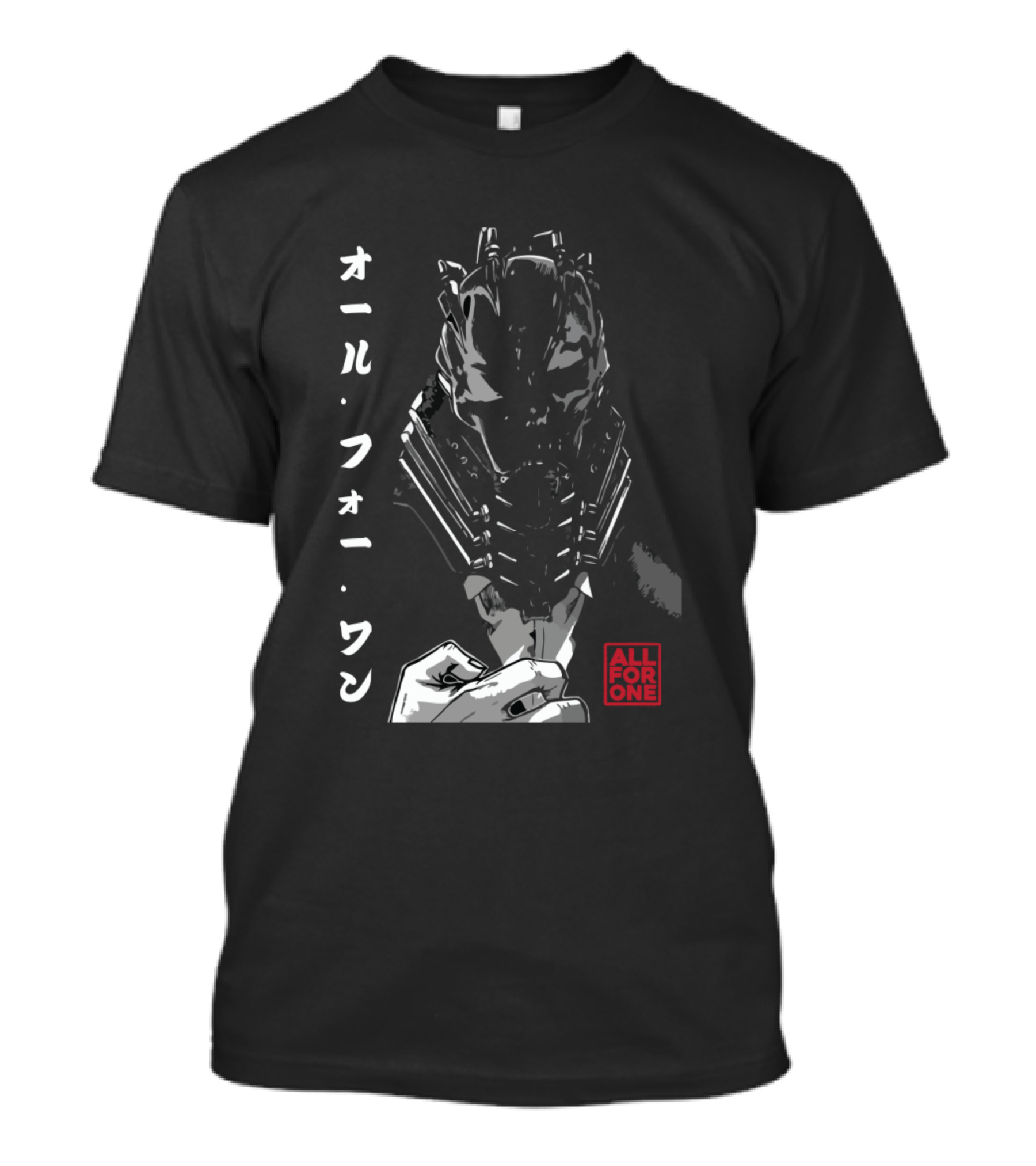 All For One Anime Character Masked Japanese Text T-Shirt
