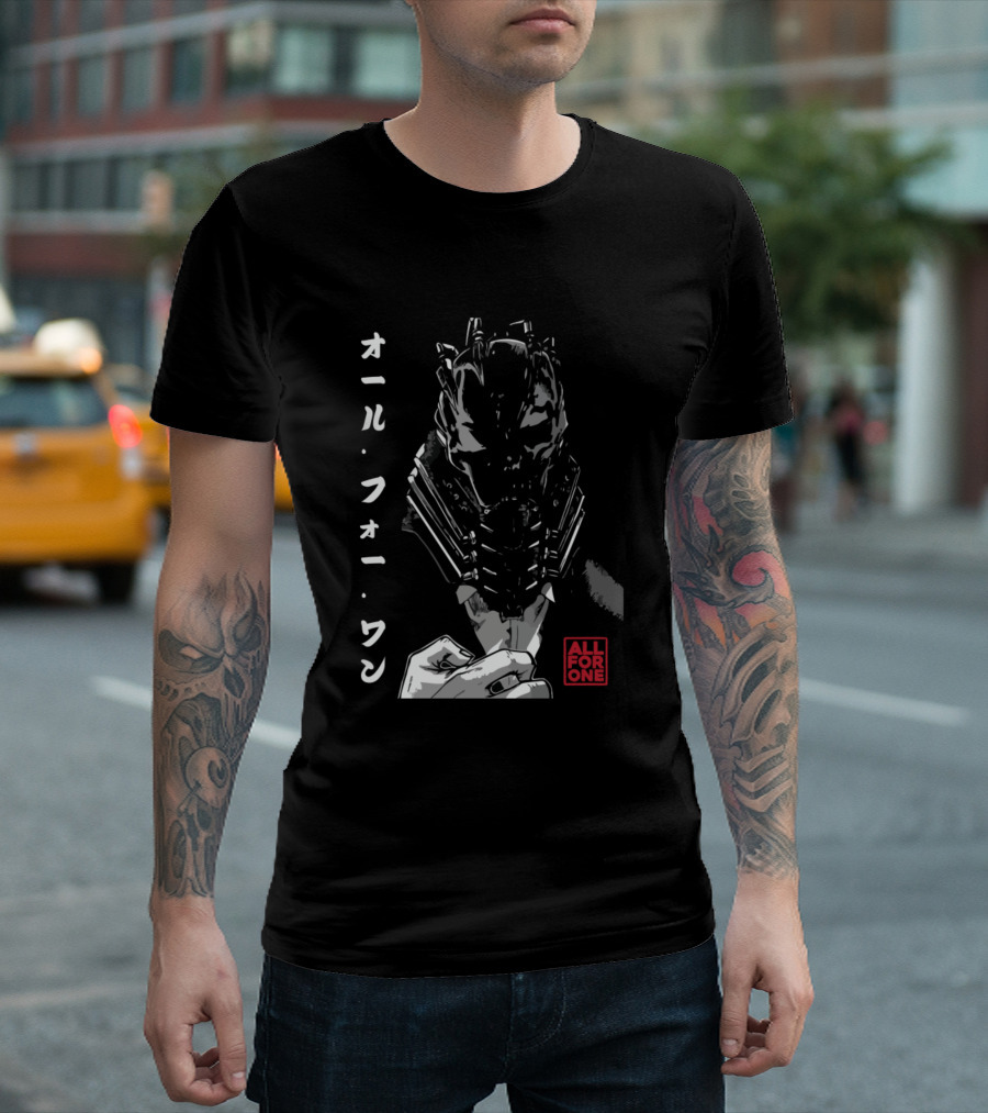 All For One Anime Character Masked Japanese Text T-Shirt