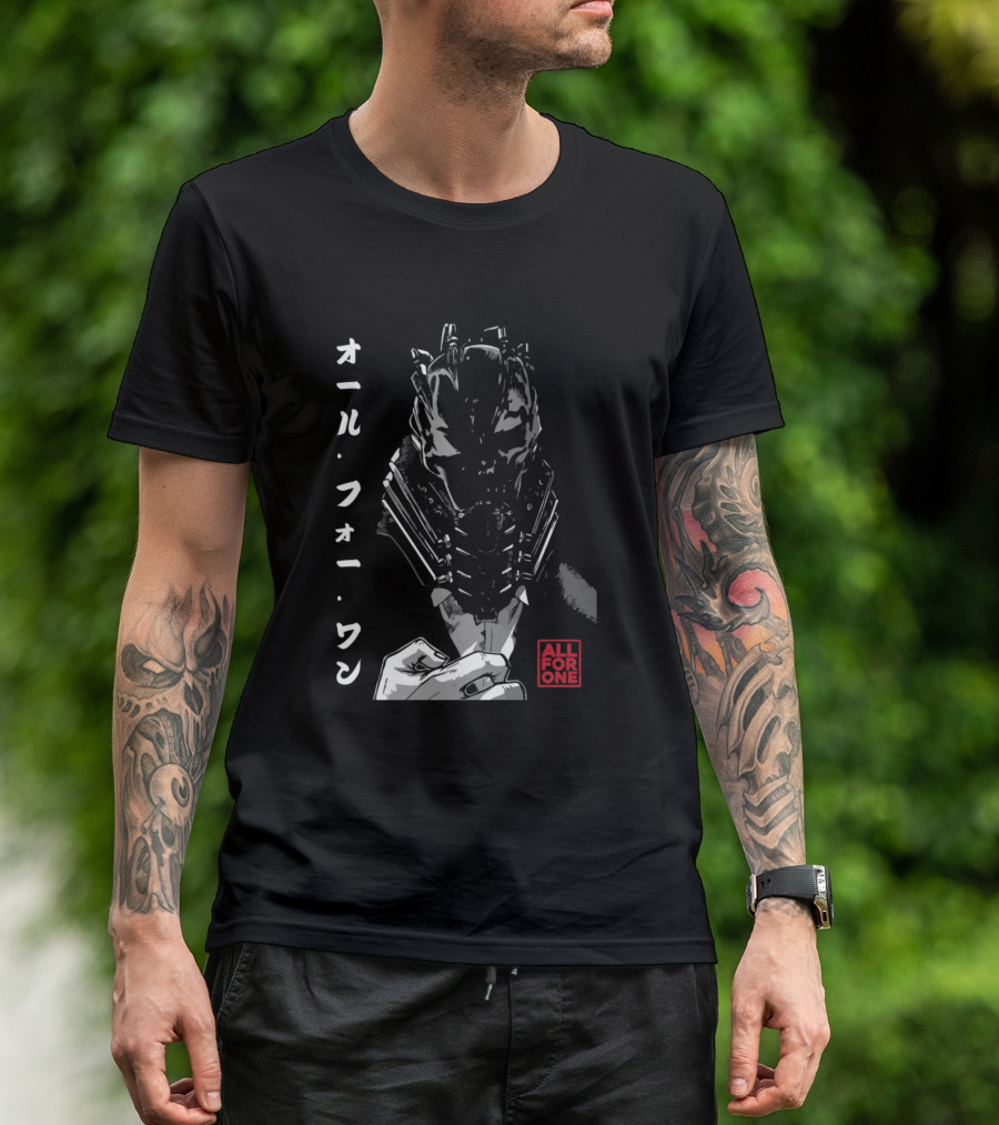 All For One Anime Character Masked Japanese Text T-Shirt
