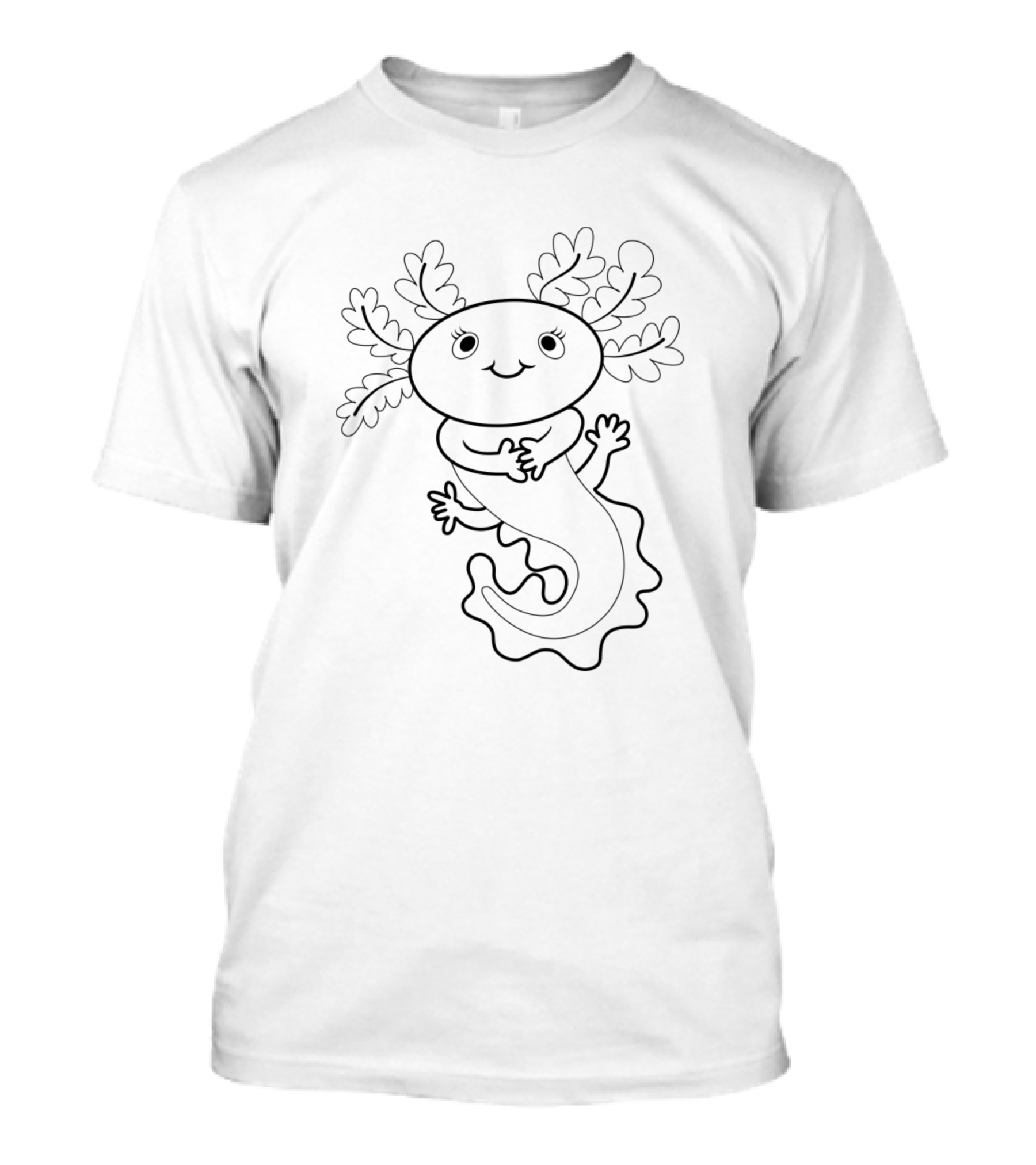 Axylotl Smiling Cartoon Axolotl Character T-Shirt