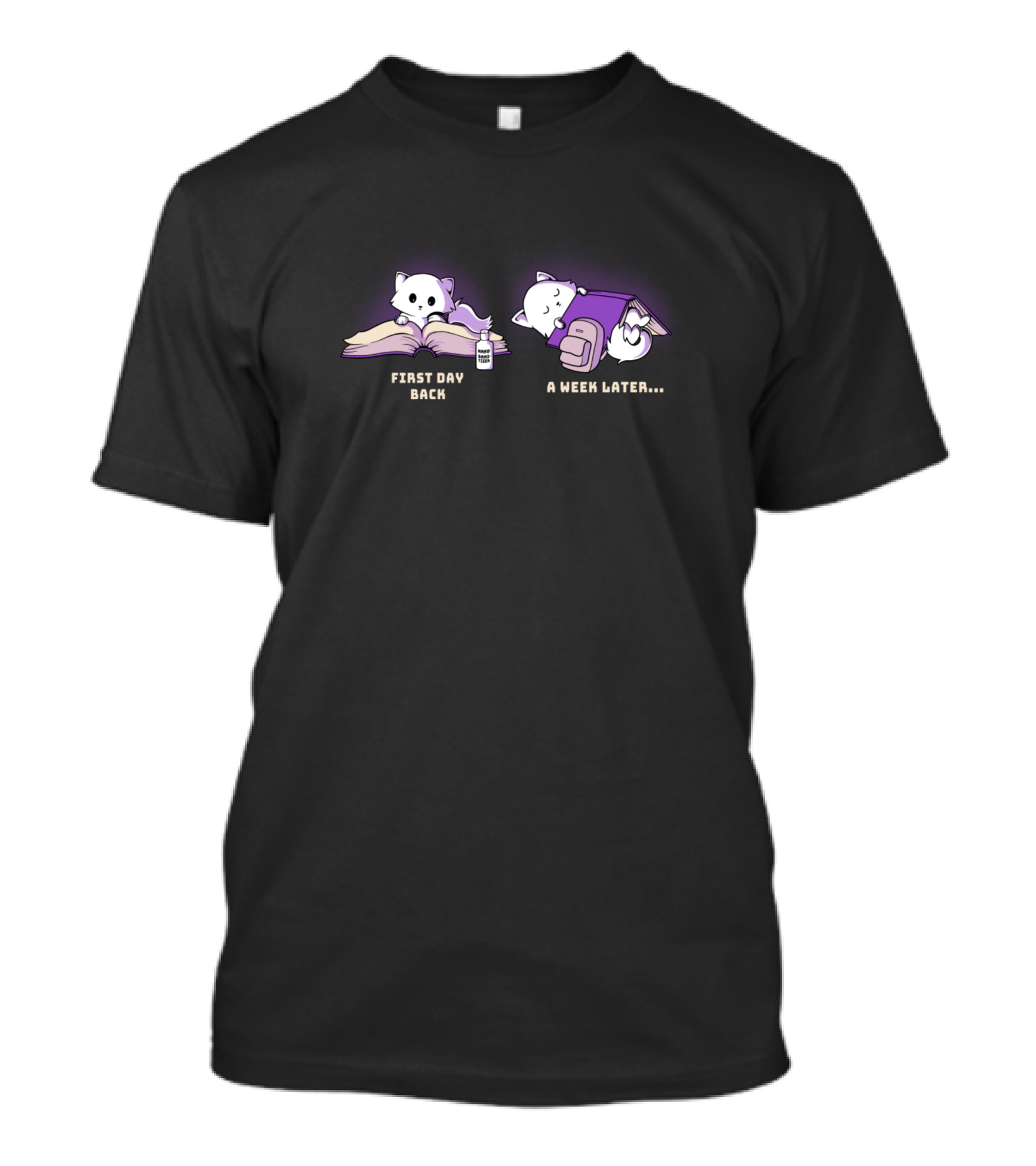 First Day Back To School Cute Kawaii Cat A Week Later T-Shirt